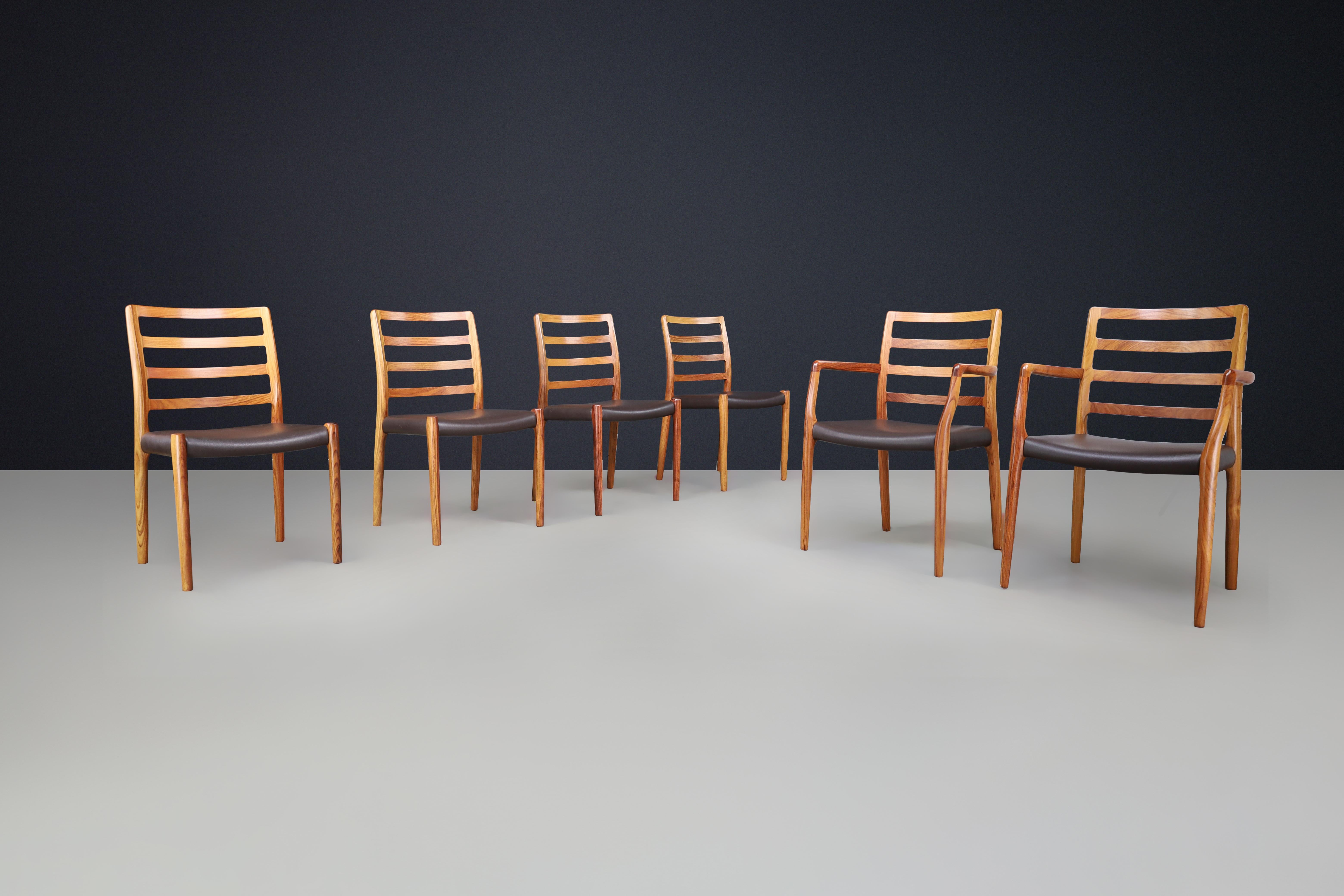 Niels Otto Møller Sechs Stühle für das Esszimmer, Modell 85 von J.L. Møller Mobelfabrik (Skandinavische Moderne) im Angebot