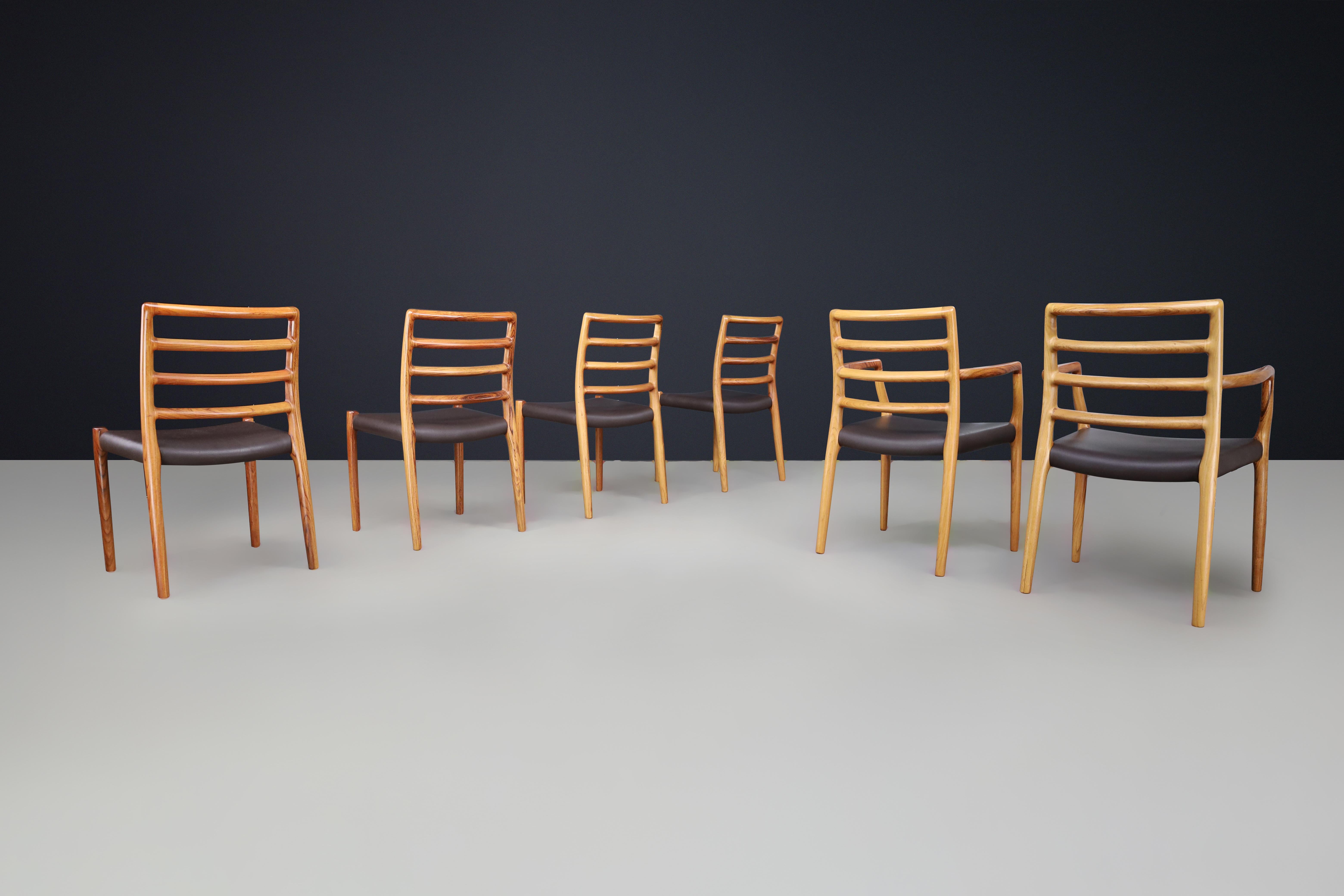 Niels Otto Møller Sechs Stühle für das Esszimmer, Modell 85 von J.L. Møller Mobelfabrik (20. Jahrhundert) im Angebot