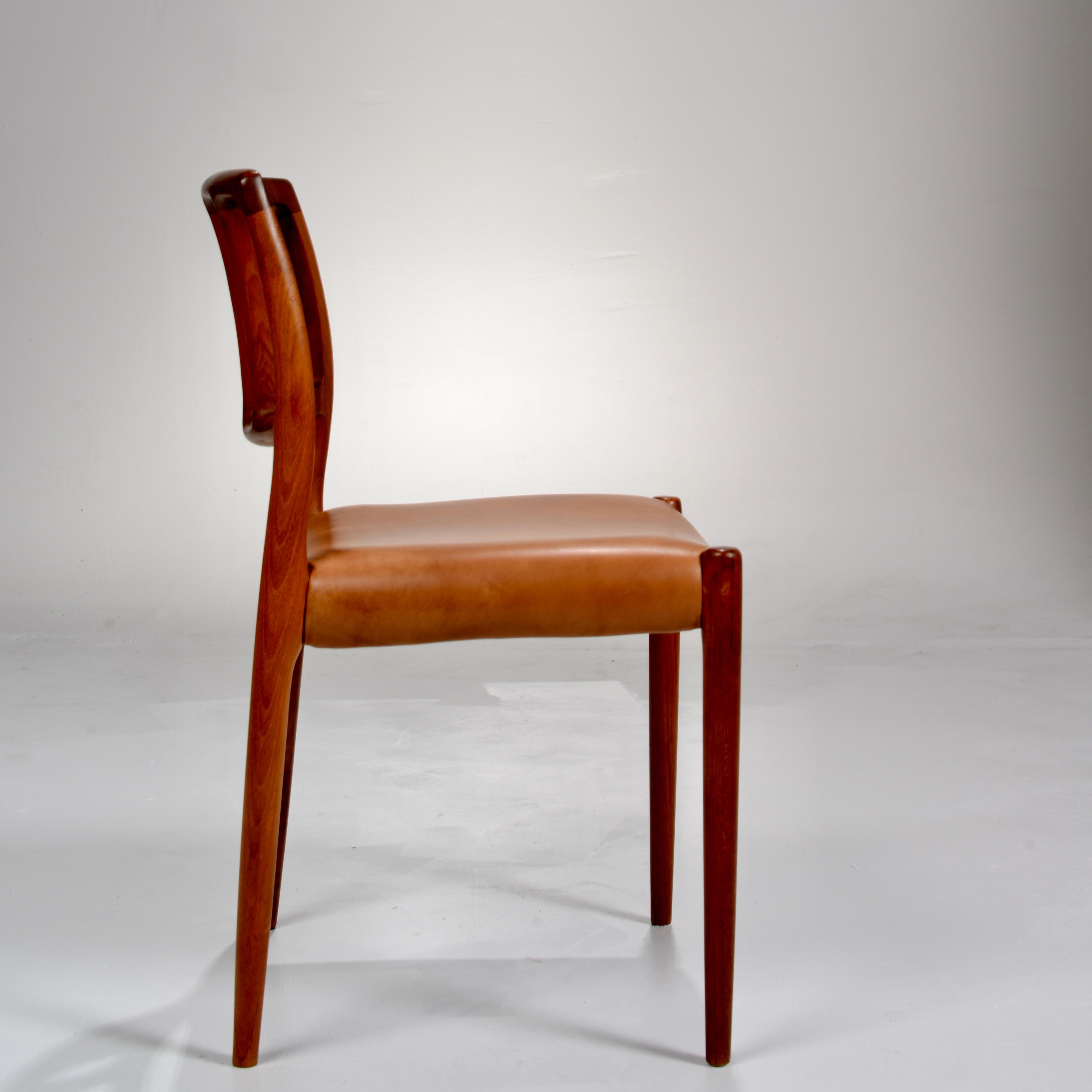 Niels Otto Møller Teak and Leather Dining Chairs, Models 66 & 83, Set of Ten 9