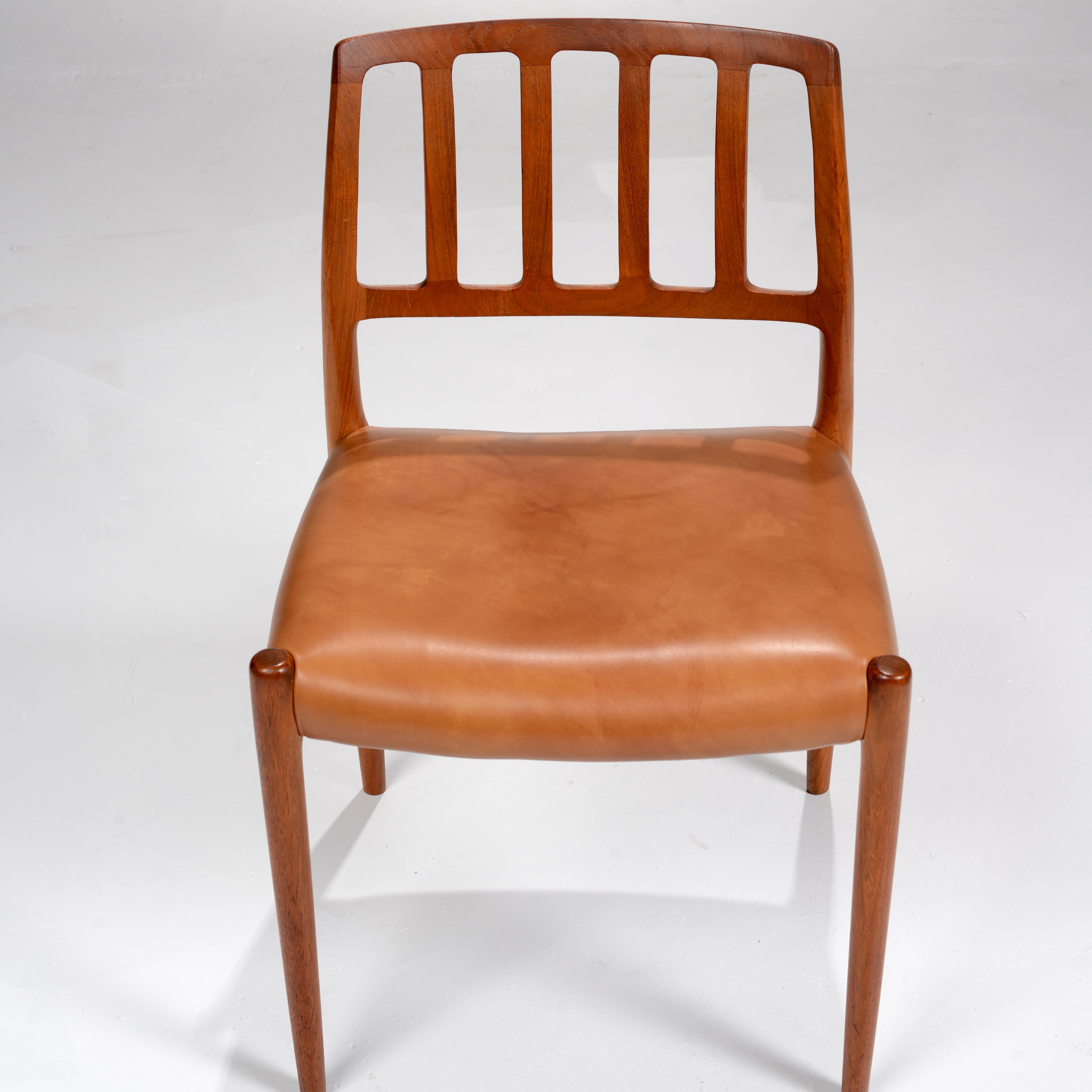 Niels Otto Møller Teak and Leather Dining Chairs, Models 66 & 83, Set of Ten 3