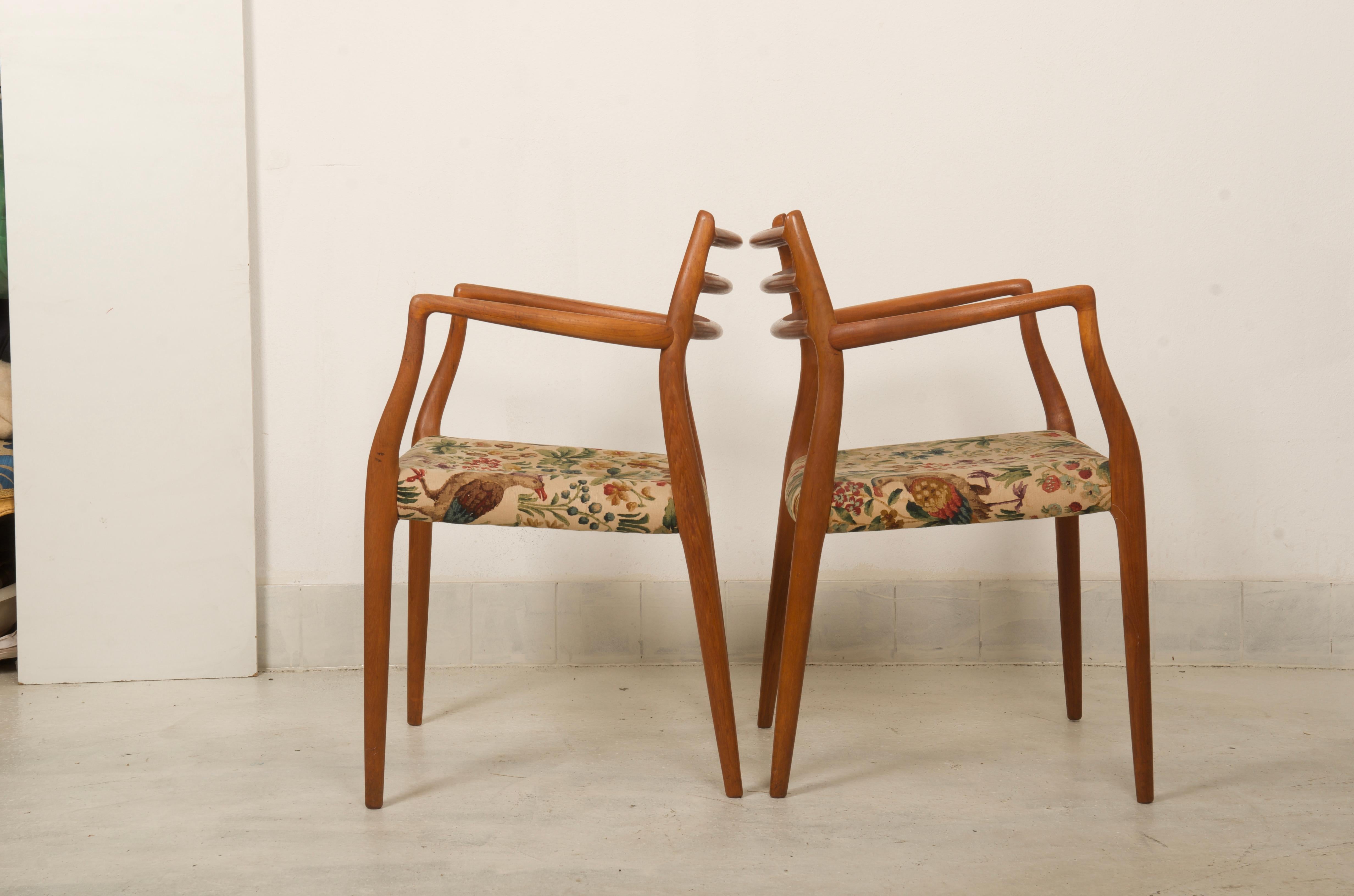 Niels Otto Møller Teak Armchairs Model 62 For Sale 4