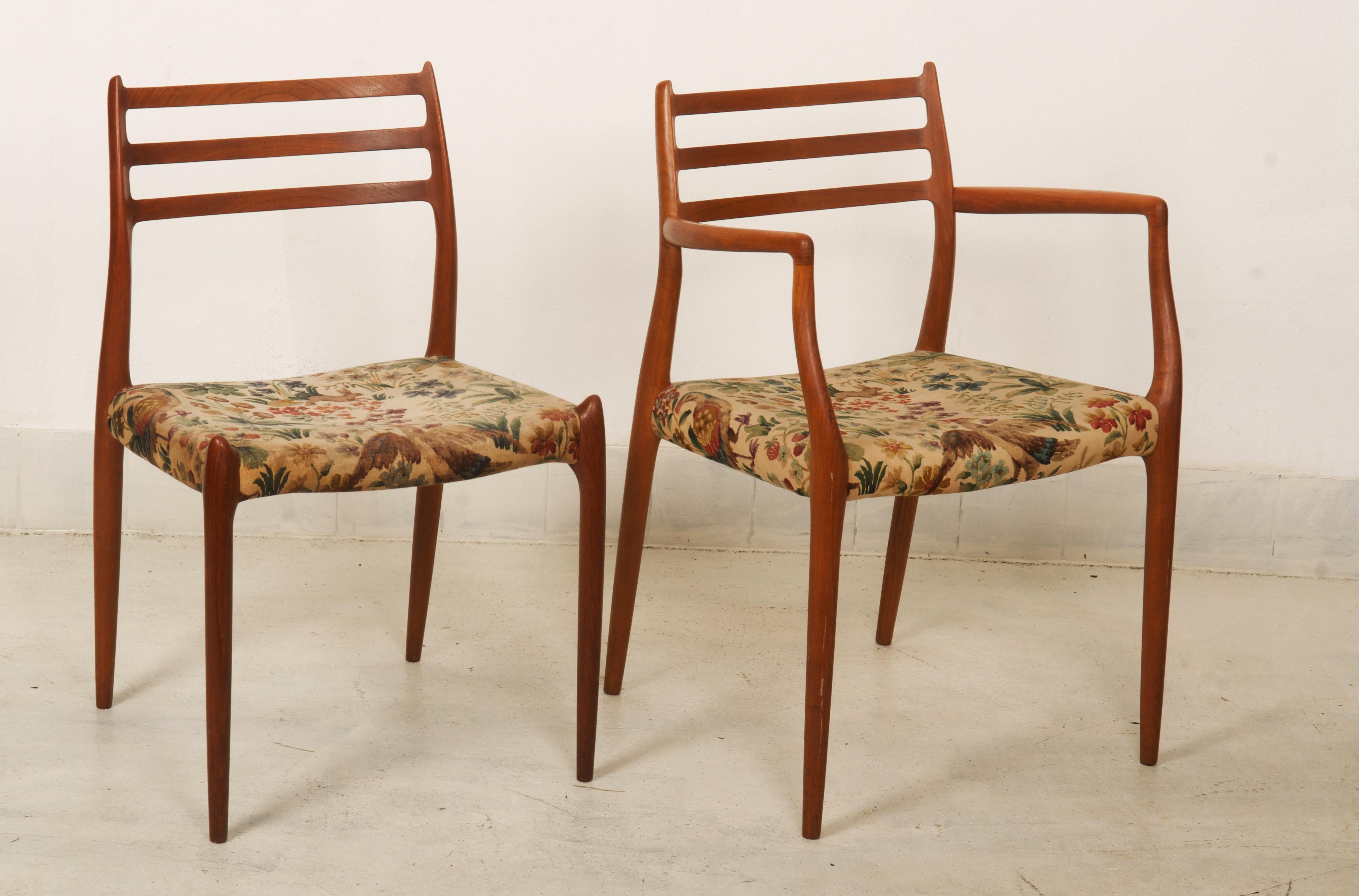 Niels Otto Møller Teak Armchairs Model 62 For Sale 8