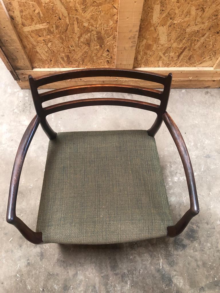 Niels Otto Moller 1962 Dining Chair with Original Green Wool For Sale 6