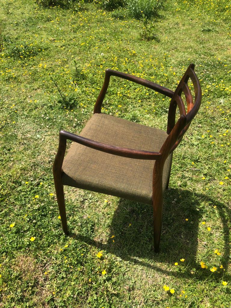 Danish Niels Otto Moller 1962 Dining Chair with Original Green Wool For Sale