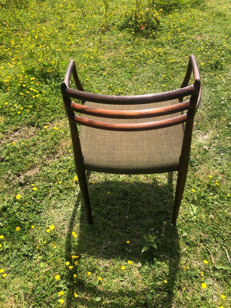 Mid-20th Century Niels Otto Moller 1962 Dining Chair with Original Green Wool For Sale