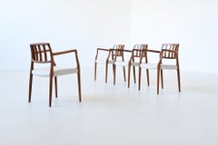 Fauteuils Niels Otto Moller n° 66 en palissandre et bouclé Danemark 1974