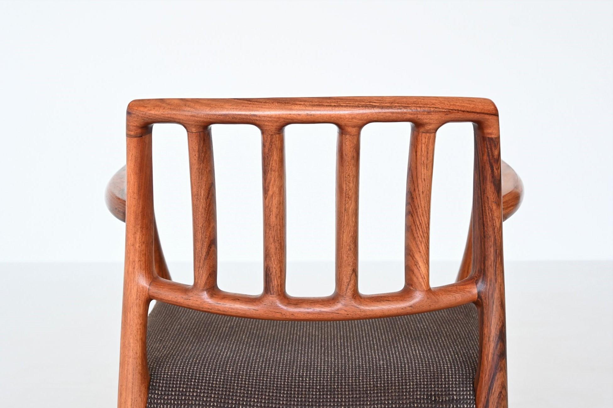 Niels Otto Moller armchairs model 66 in walnut Denmark 1974 For Sale 9