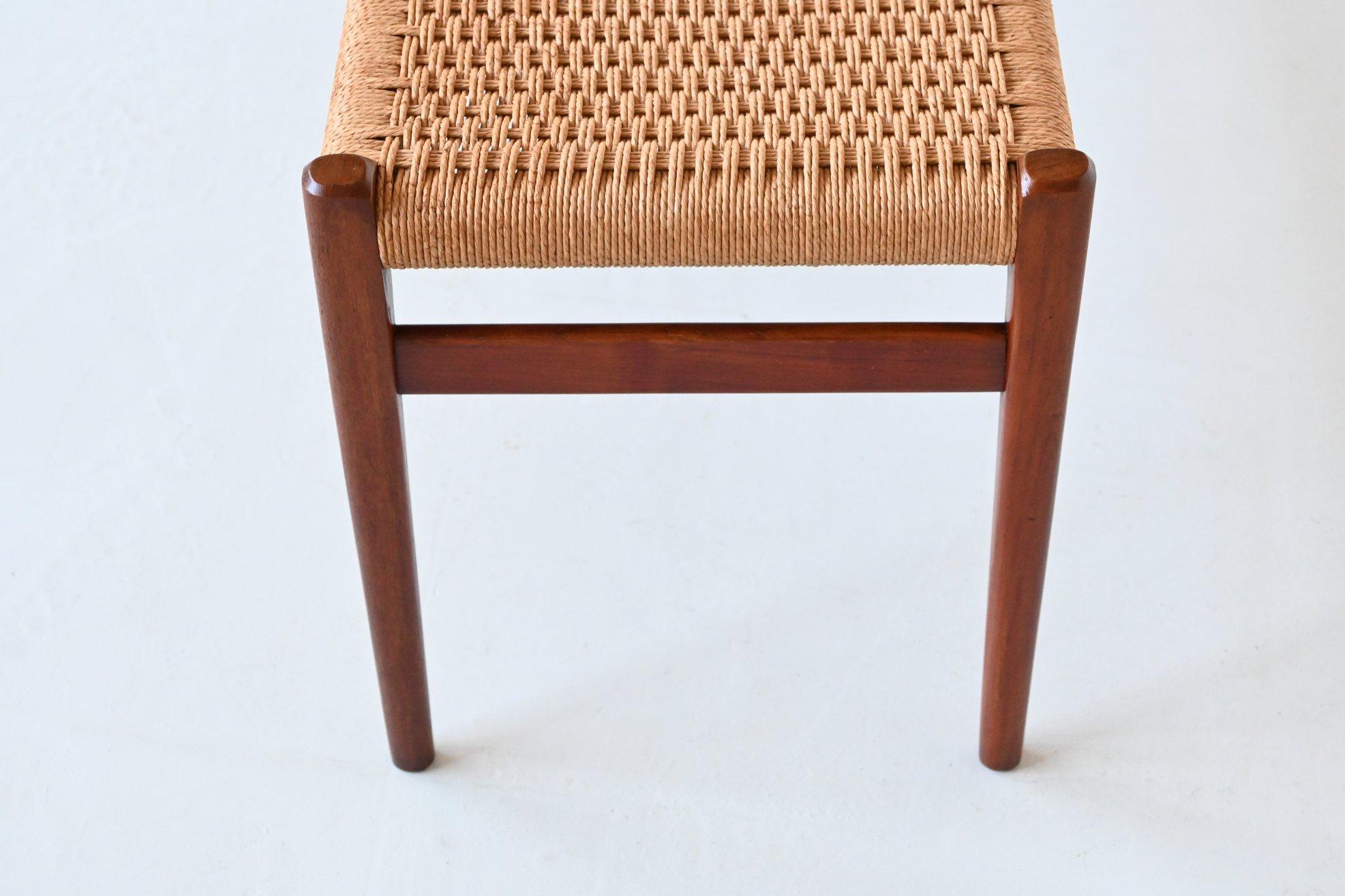 Niels Otto Moller bench model 63 teak and paper cord Denmark 1960 6