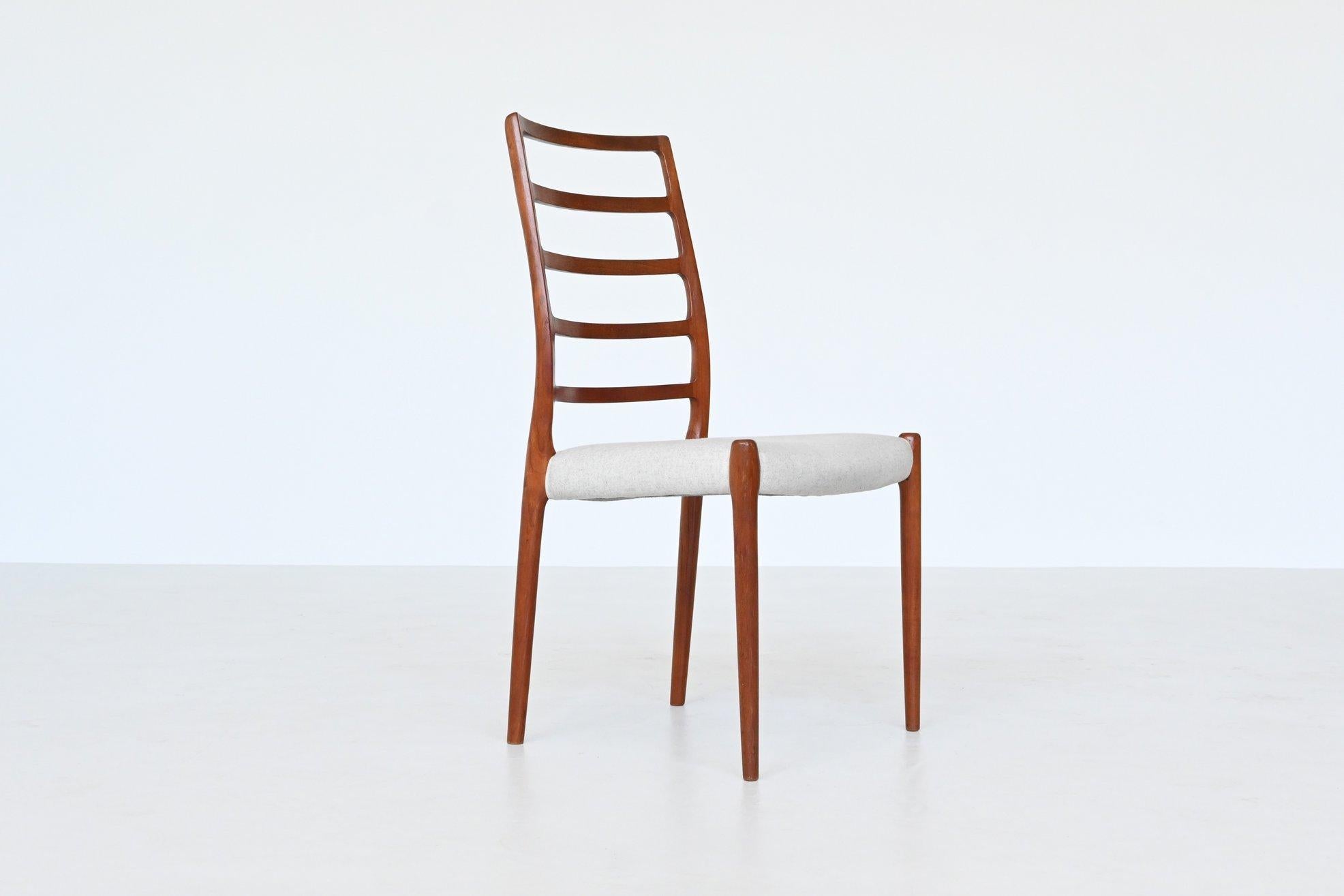Mid-Century Modern Niels Otto Moller Dining Chair Model 82 Teak, Denmark, 1971