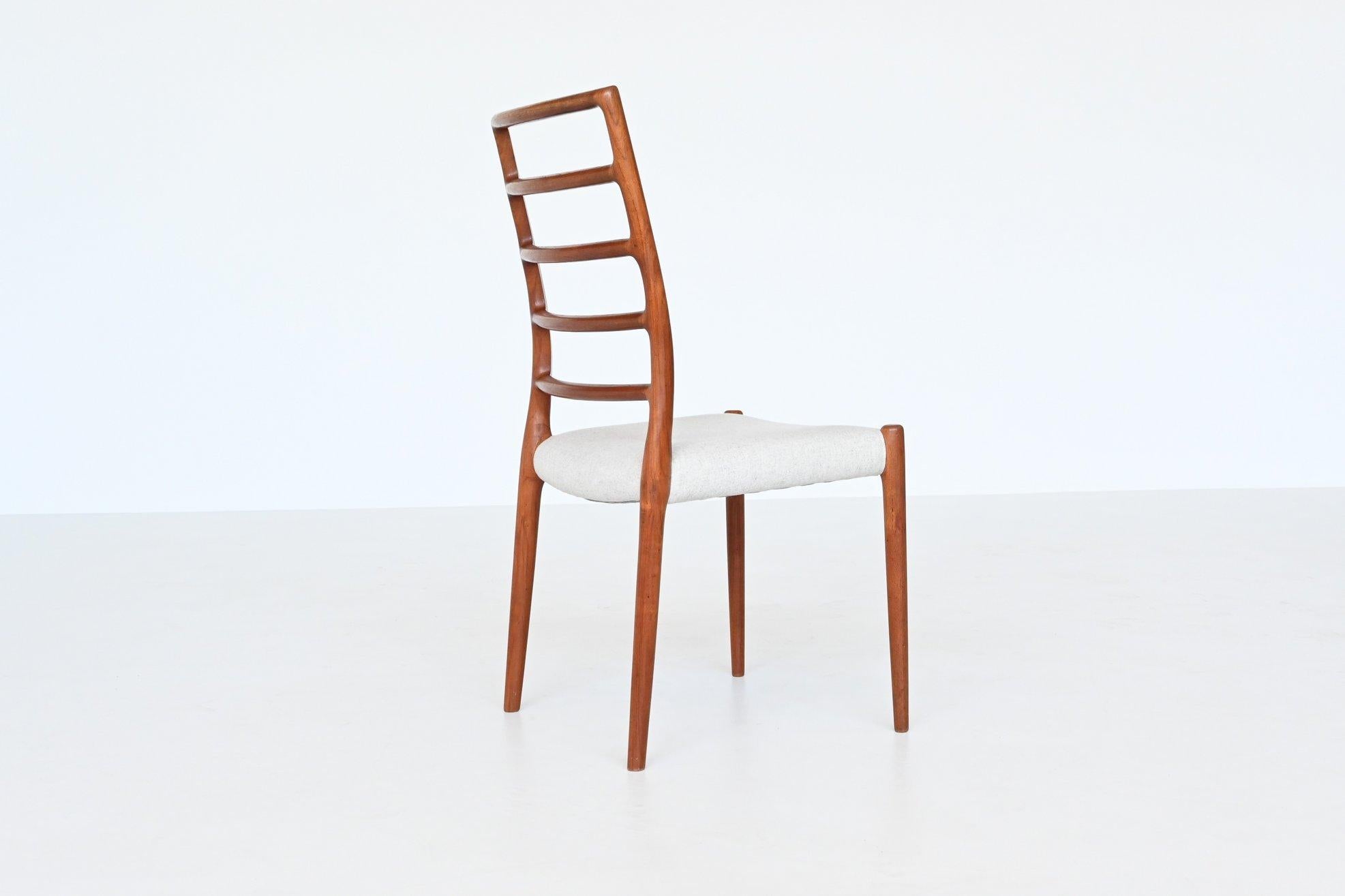 Niels Otto Moller Dining Chair Model 82 Teak, Denmark, 1971 In Good Condition In Etten-Leur, NL