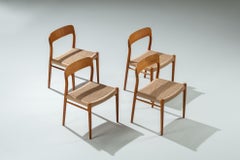 Niels Otto Moller dining chairs model 75 in oak JL Mollers Denmark 1954