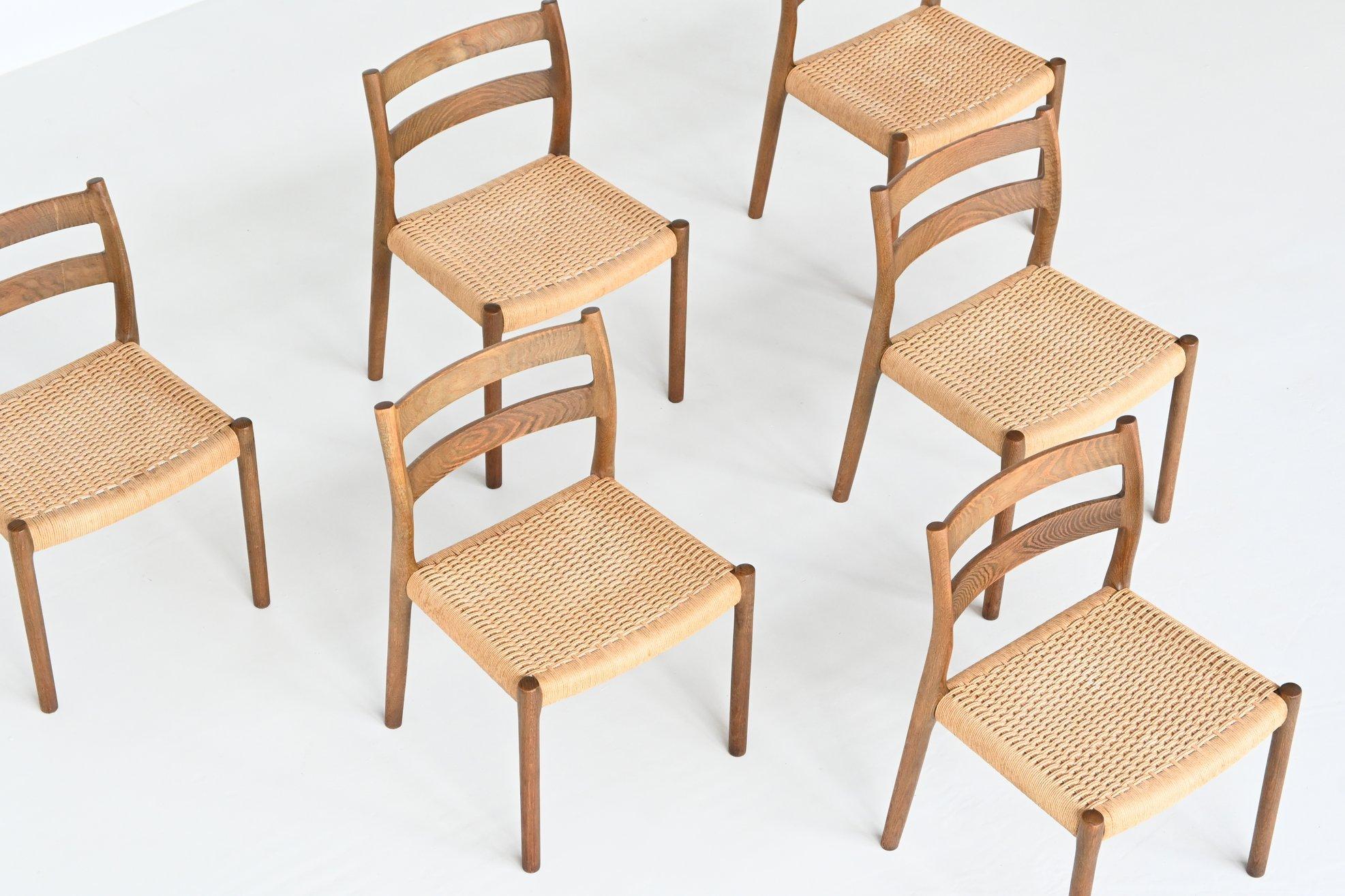 Niels Otto Moller Dining Chairs Model 84 Oak Wood Denmark 1960 4