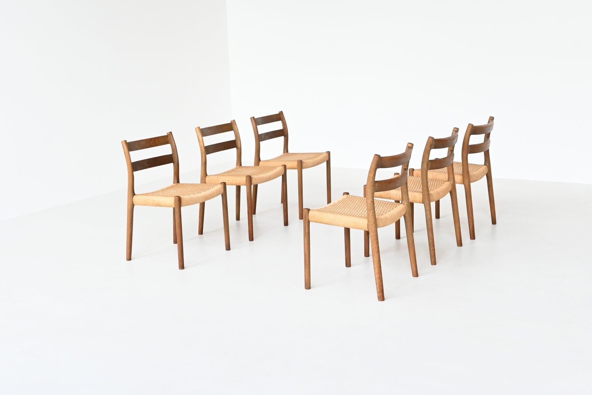 Niels Otto Moller Dining Chairs Model 84 Oak Wood Denmark 1960 5