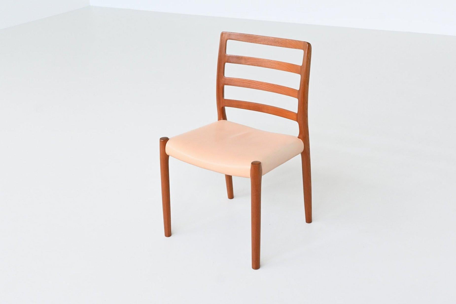 Niels Otto Moller dining chairs model 85 teak Denmark 1960 For Sale 6
