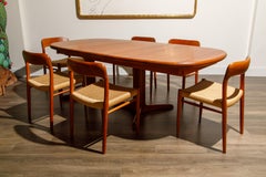 Niels Otto Moller for J.L. Møllers Møbelfabrik Teak Dining Set, c 1970, Signed