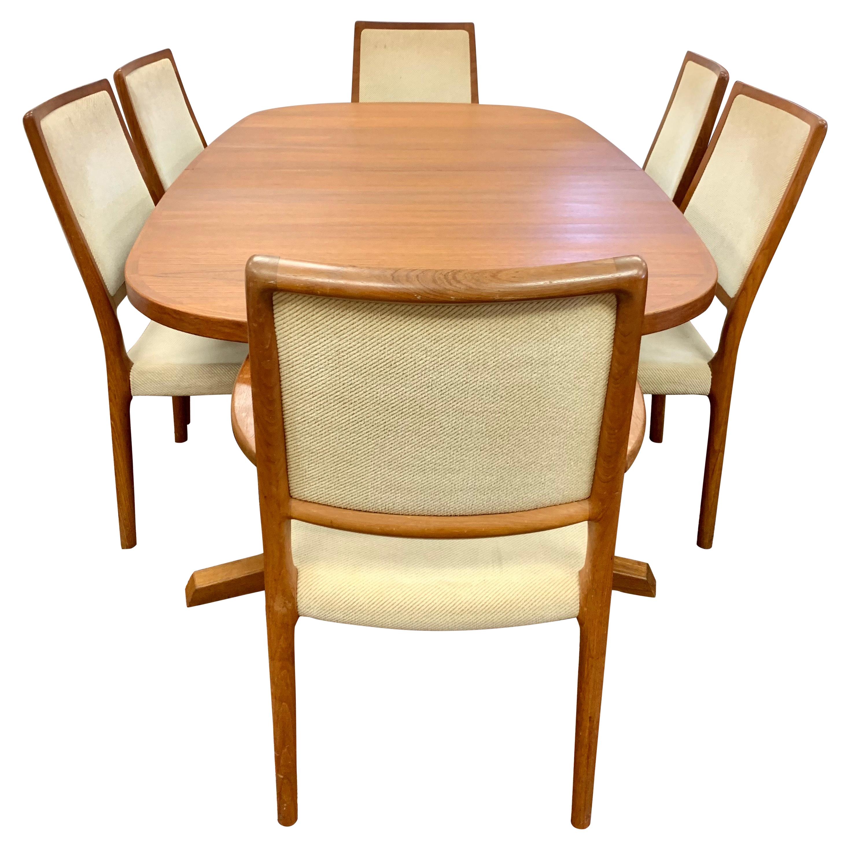 Niels Otto Moller for JL Moller Danish Modern Dining Room Set Table & 6 Chairs