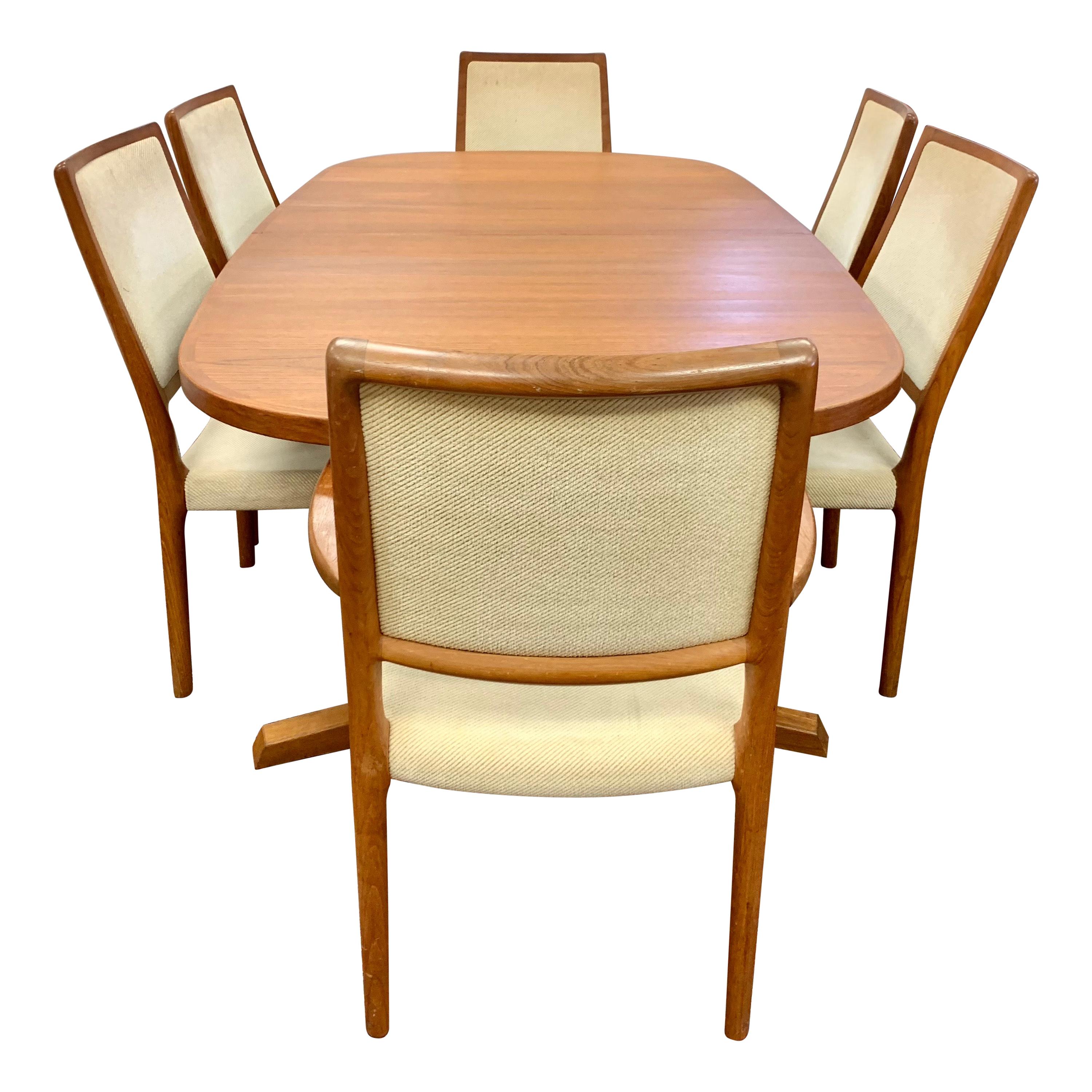 Niels Otto Moller for JL Moller Danish Modern Dining Room Set Table & 6 Chairs