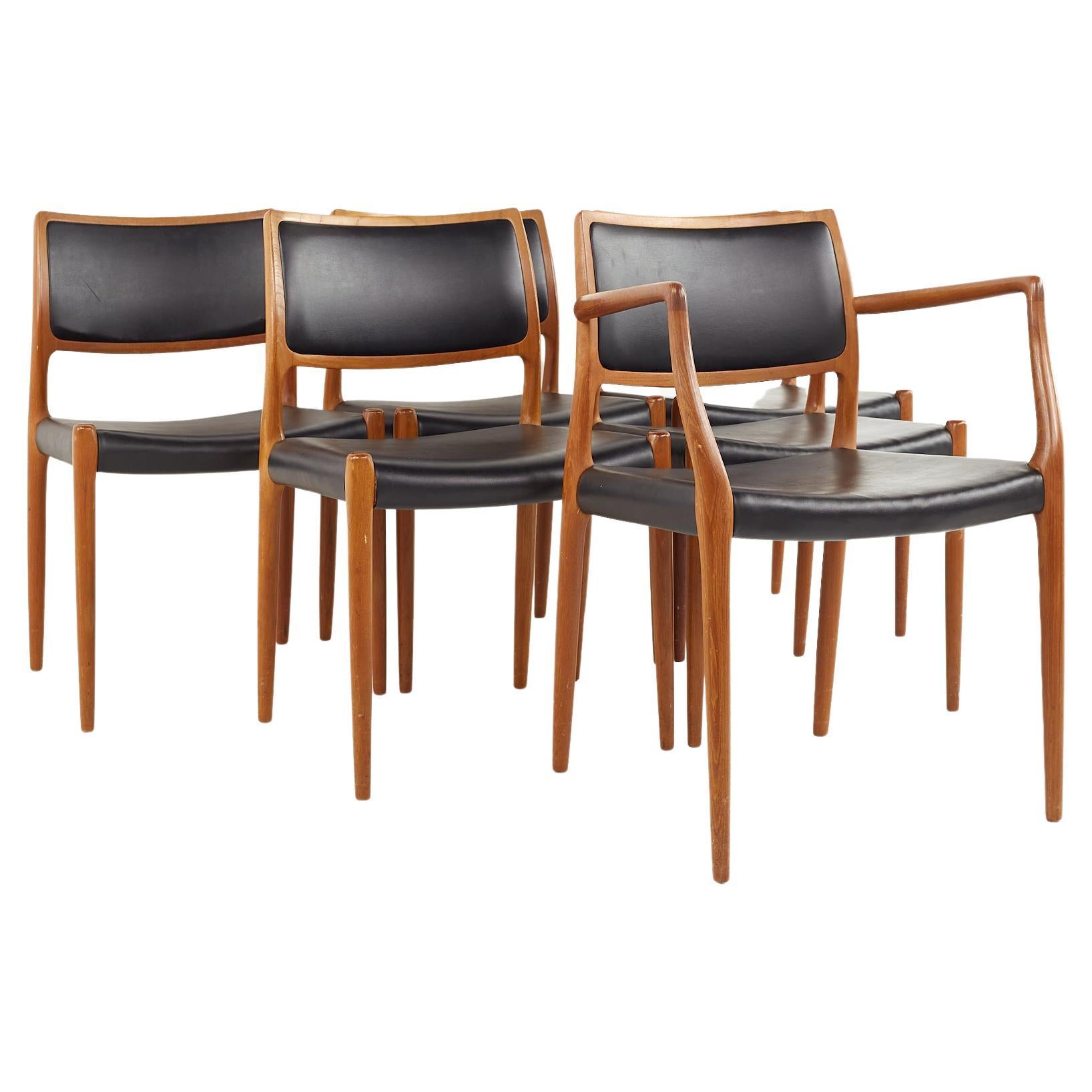 Niels Otto Moller for Jl Mollers Mid Century Danish Teak Dining Chairs, Set 6