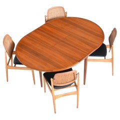 Niels Otto Moller model 15 extendable dining table in teak Denmark 1960