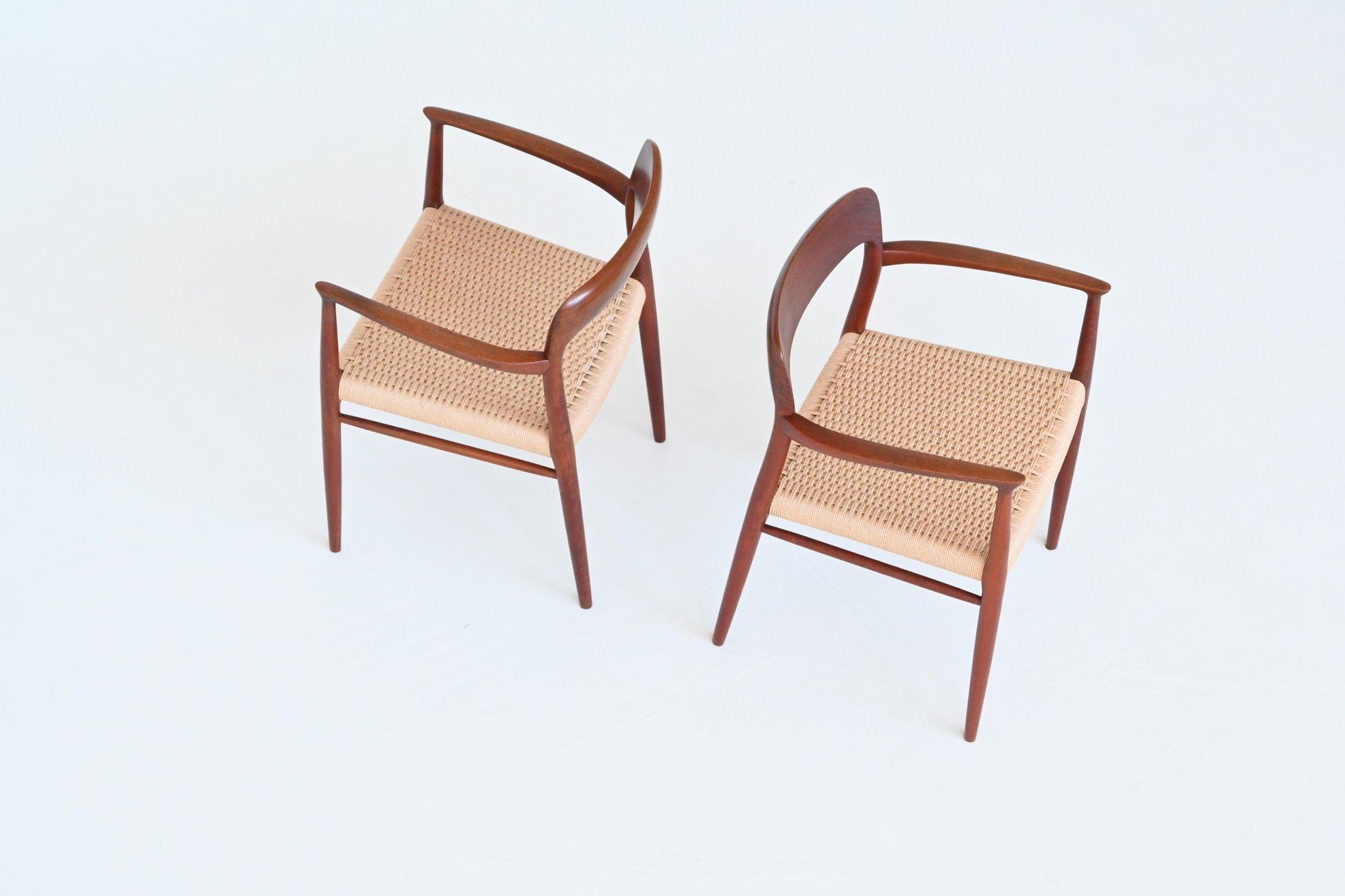 Niels Otto Moller model 56 and 75 dining chairs Denmark 1954 5