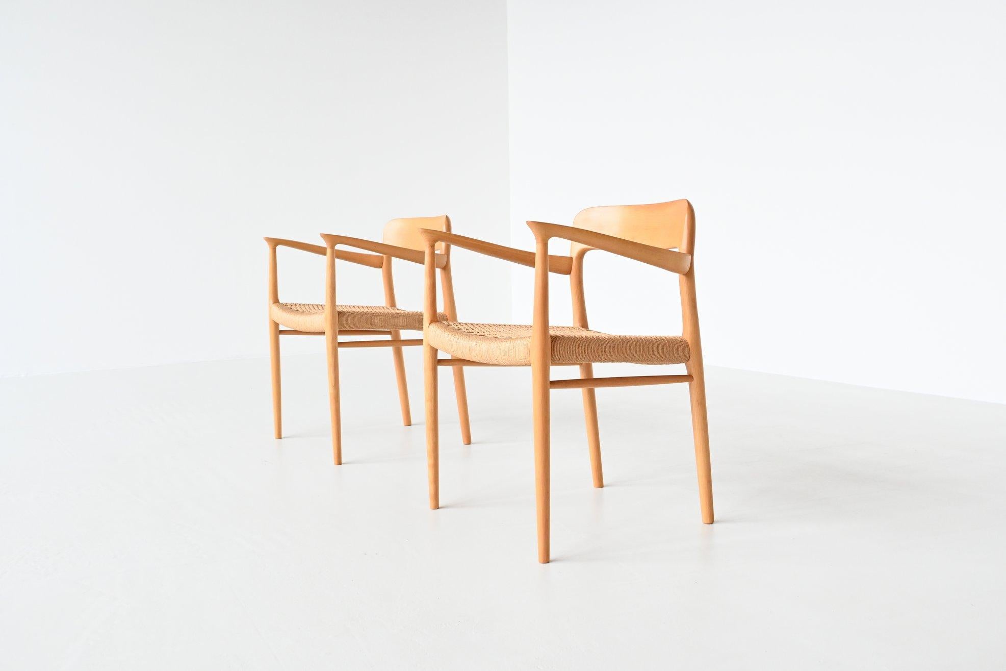 Mid-Century Modern Niels Otto Moller Model 56 Pair of Dining Chairs, Denmark, 1954