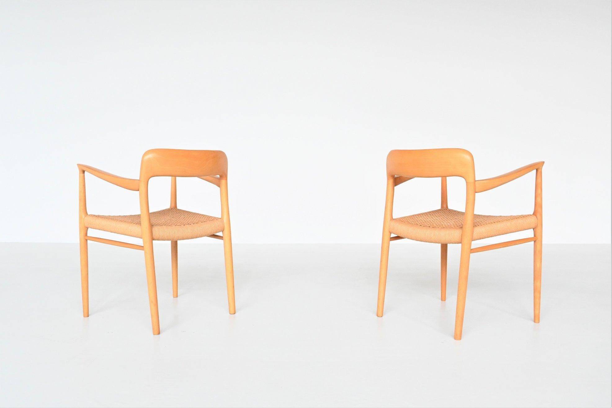Niels Otto Moller Model 56 Pair of Dining Chairs, Denmark, 1954 In Good Condition In Etten-Leur, NL