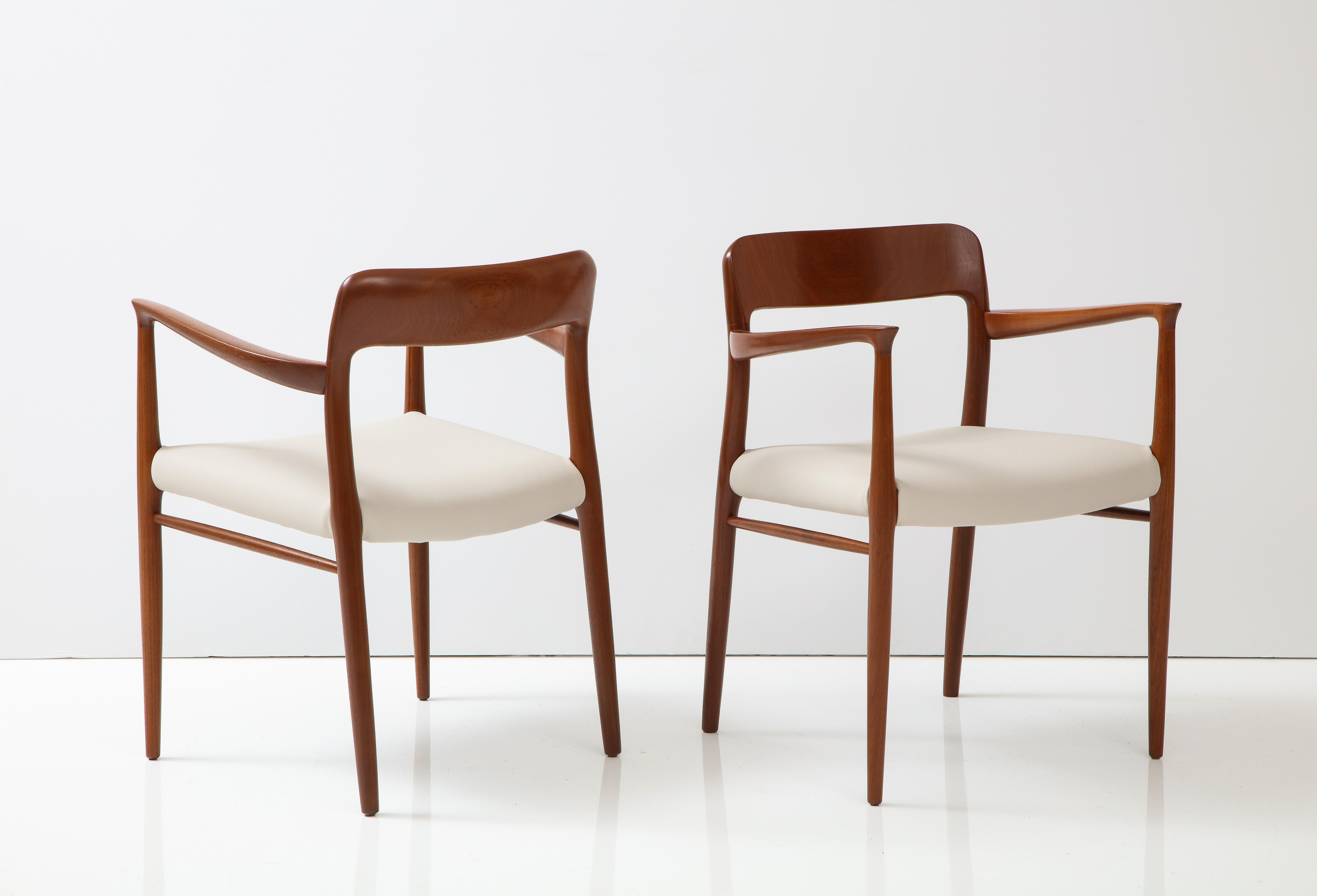 Mid-20th Century Niels Otto Moller Model #56 Teak Armchairs  For Sale