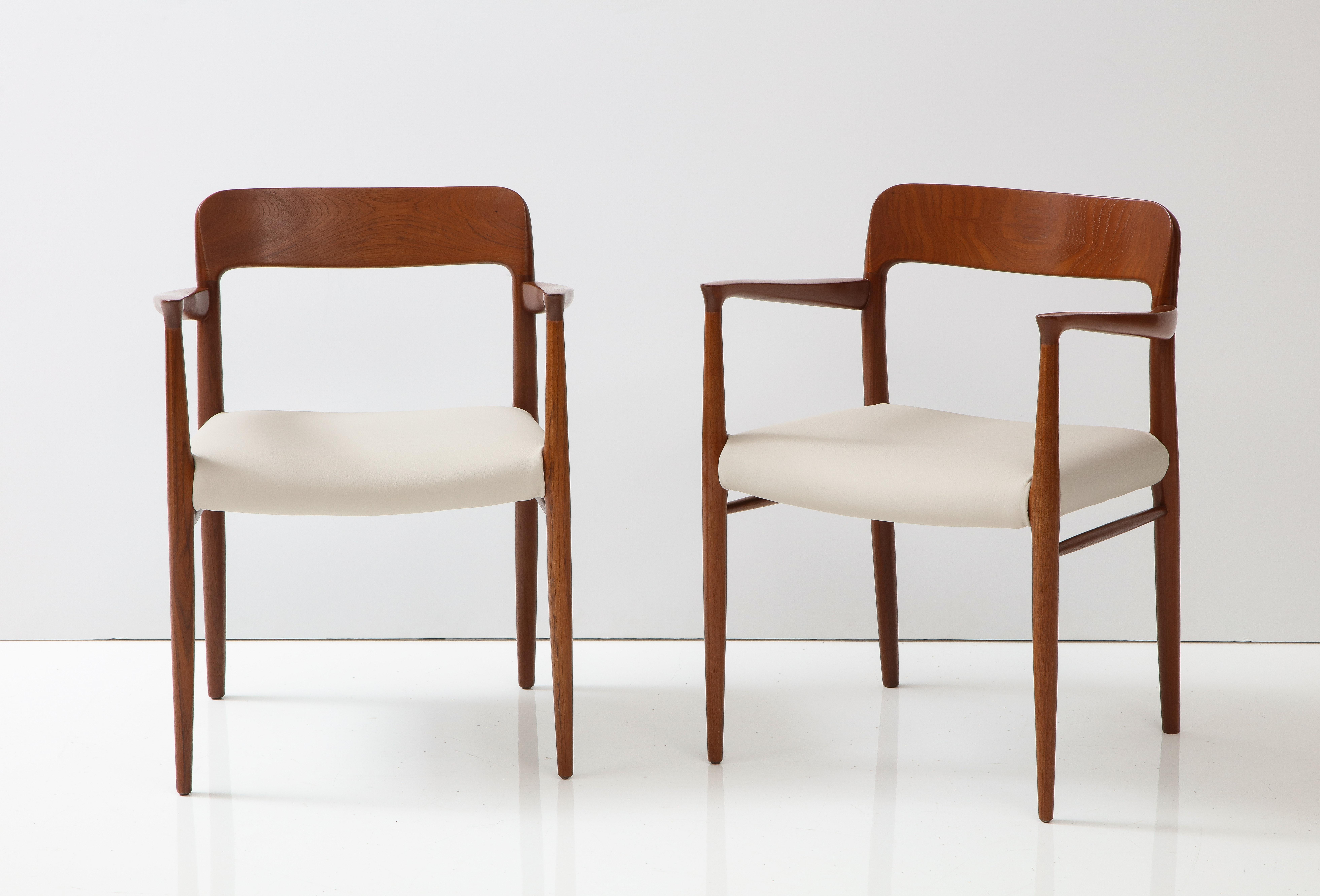 Niels Otto Moller Model #56 Teak Armchairs  For Sale 2
