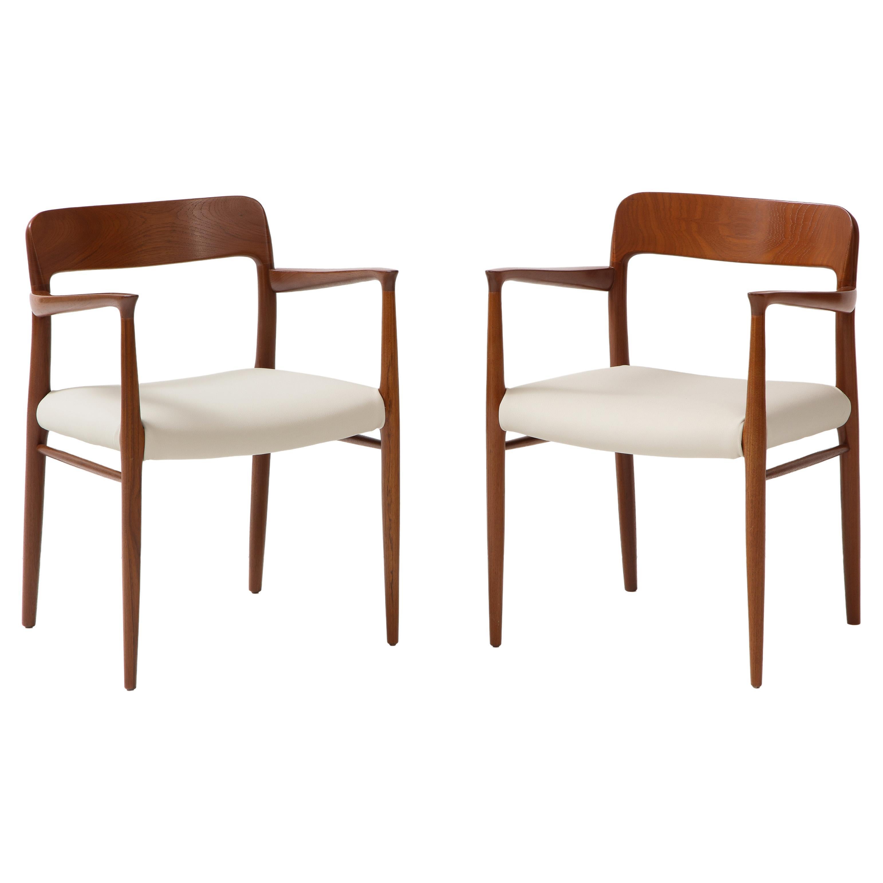 Niels Otto Moller Model #56 Teak Armchairs  For Sale