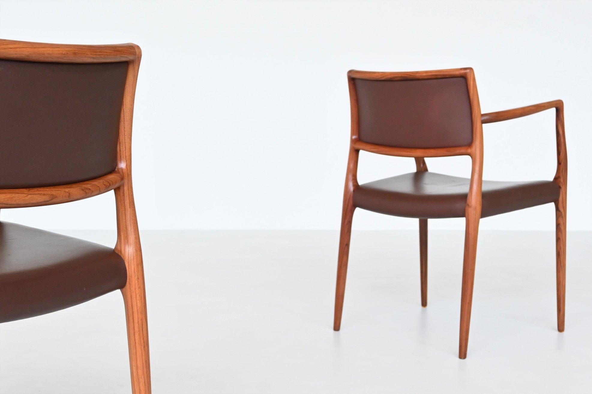 Niels Otto Moller Model 65 Armchairs in Rosewood, Denmark, 1968 4