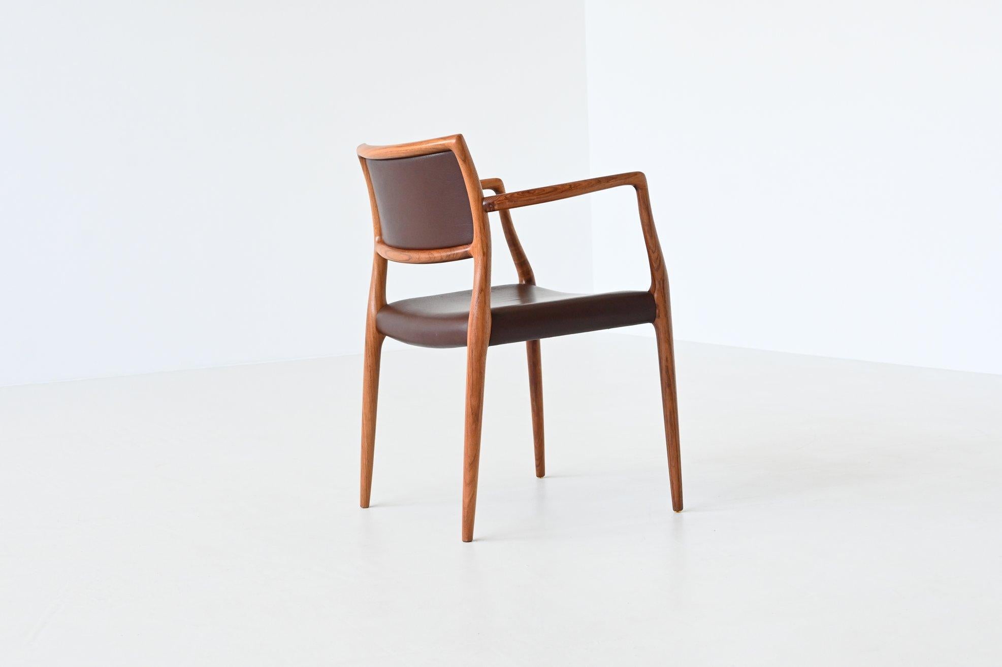 Niels Otto Moller Model 65 Armchairs in Rosewood, Denmark, 1968 8