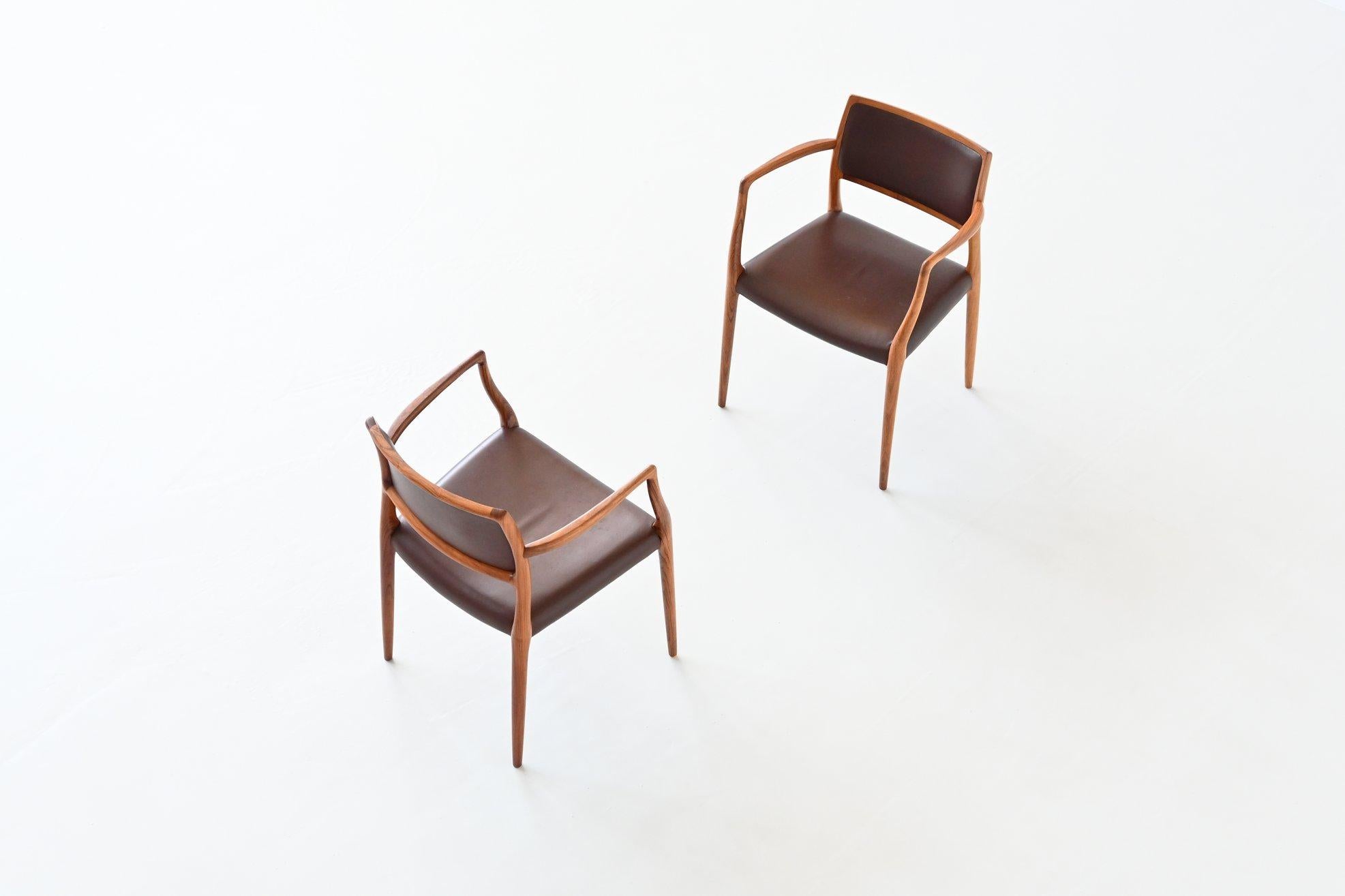 Mid-20th Century Niels Otto Moller Model 65 Armchairs in Rosewood, Denmark, 1968