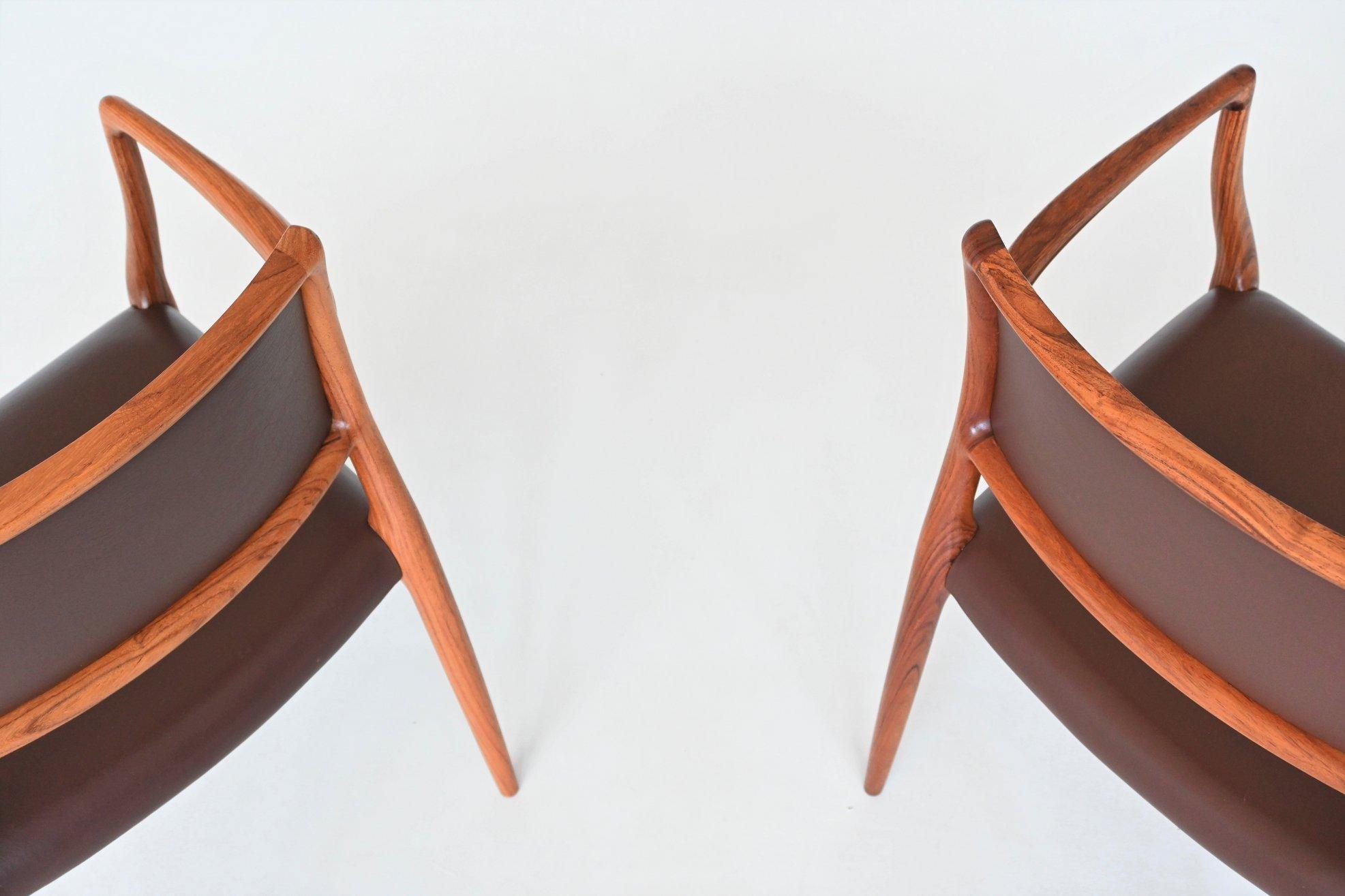Niels Otto Moller Model 65 Armchairs in Rosewood, Denmark, 1968 1