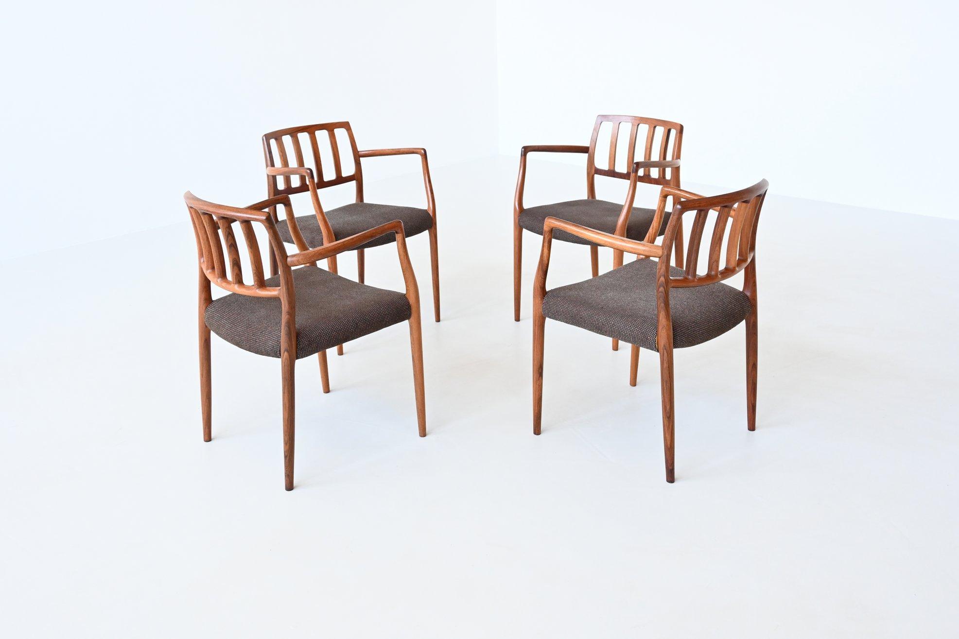 Niels Otto Moller Model 66 Rosewood Armchairs, Denmark, 1974 4