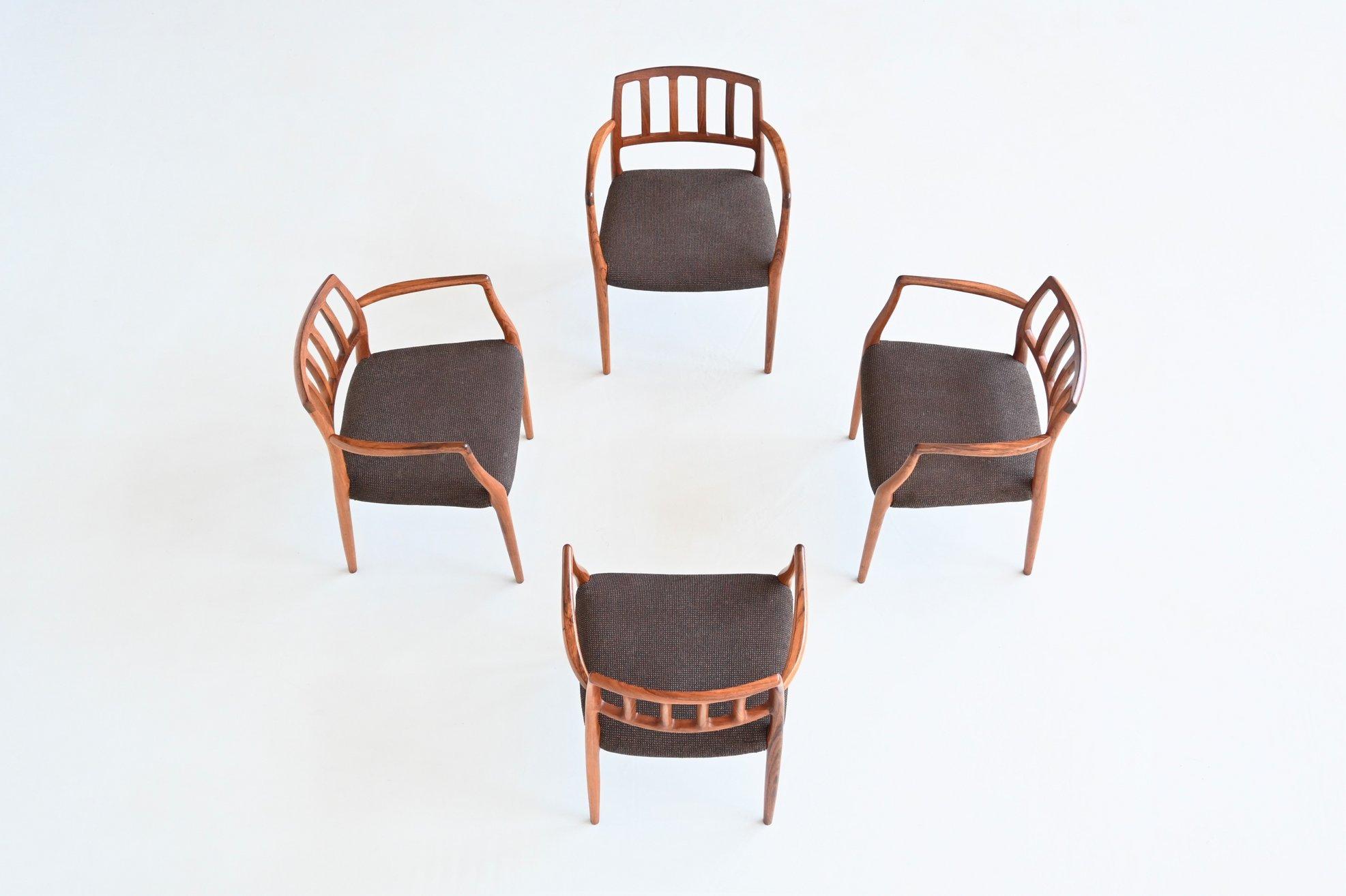 Niels Otto Moller Model 66 Rosewood Armchairs, Denmark, 1974 5
