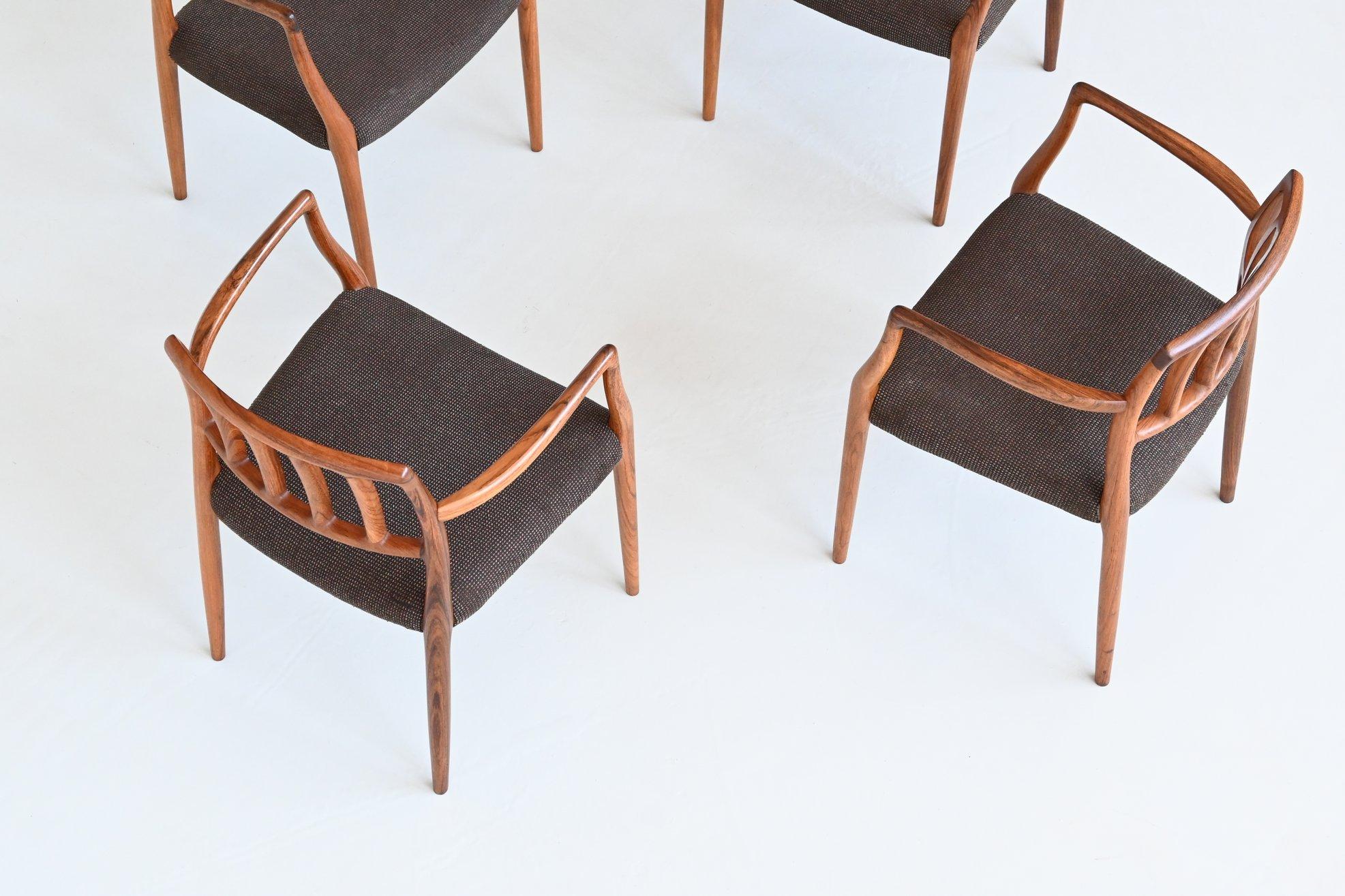 Niels Otto Moller Model 66 Rosewood Armchairs, Denmark, 1974 6