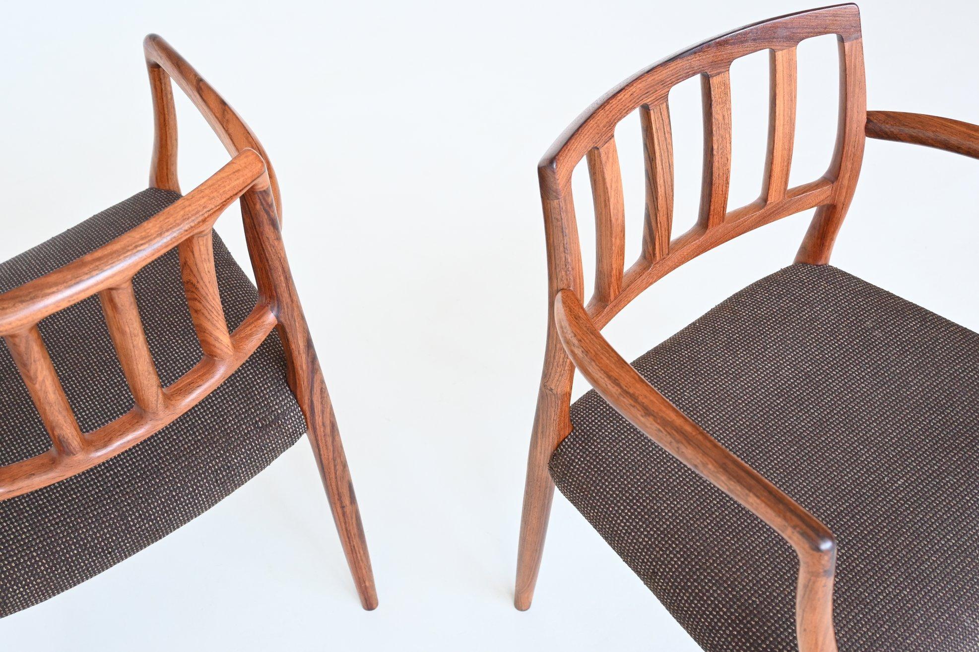Niels Otto Moller Model 66 Rosewood Armchairs, Denmark, 1974 7