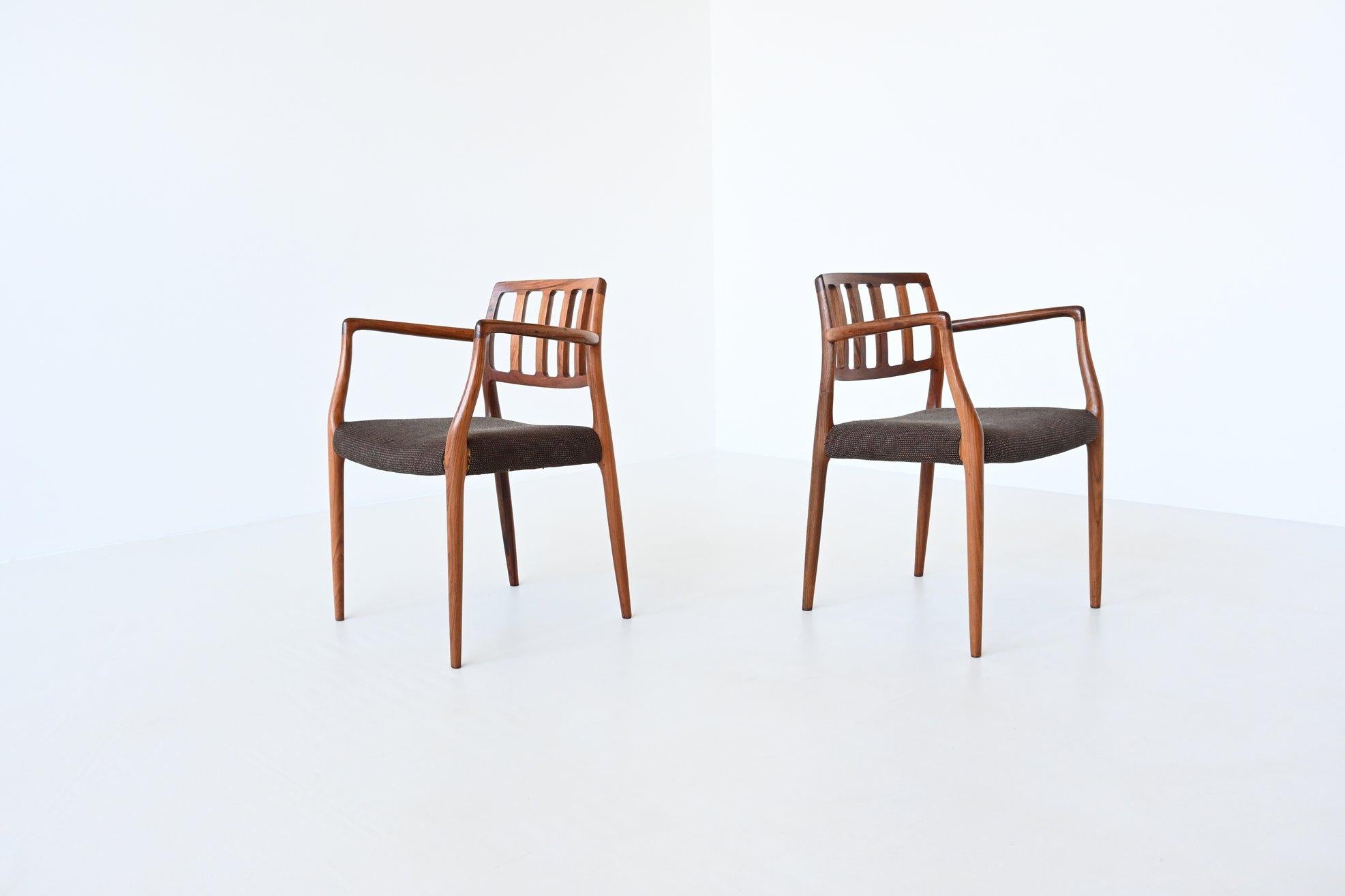 Niels Otto Moller Model 66 Rosewood Armchairs, Denmark, 1974 8