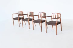 Niels Otto Moller fauteuils en bois de rose modèle 66, Danemark, 1974