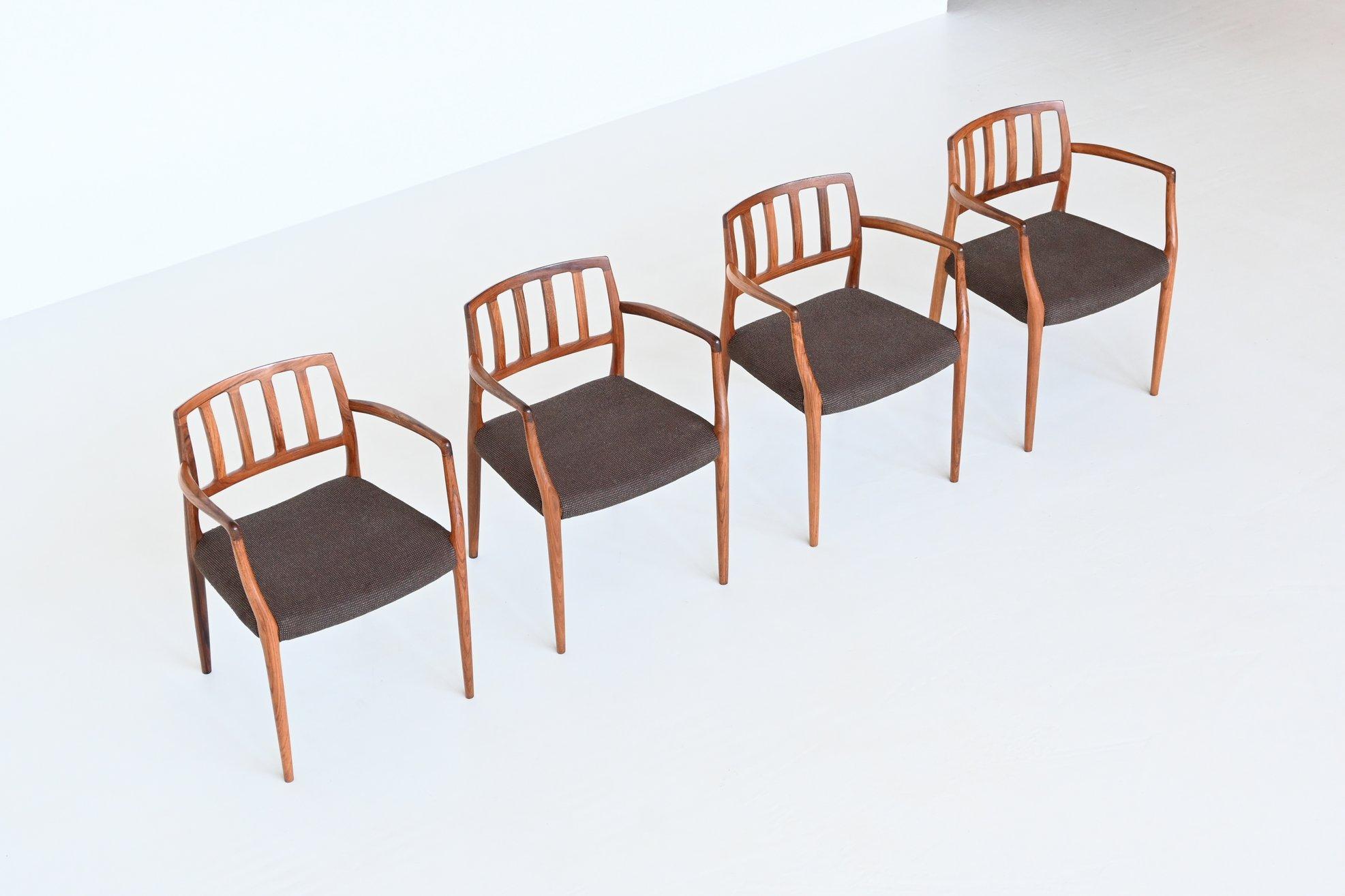 Late 20th Century Niels Otto Moller Model 66 Rosewood Armchairs, Denmark, 1974