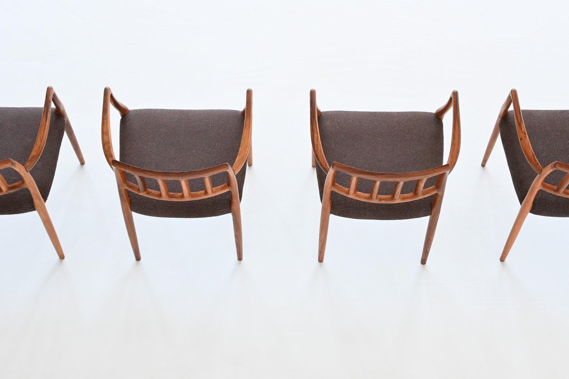 Niels Otto Moller Model 66 Rosewood Armchairs, Denmark, 1974 1