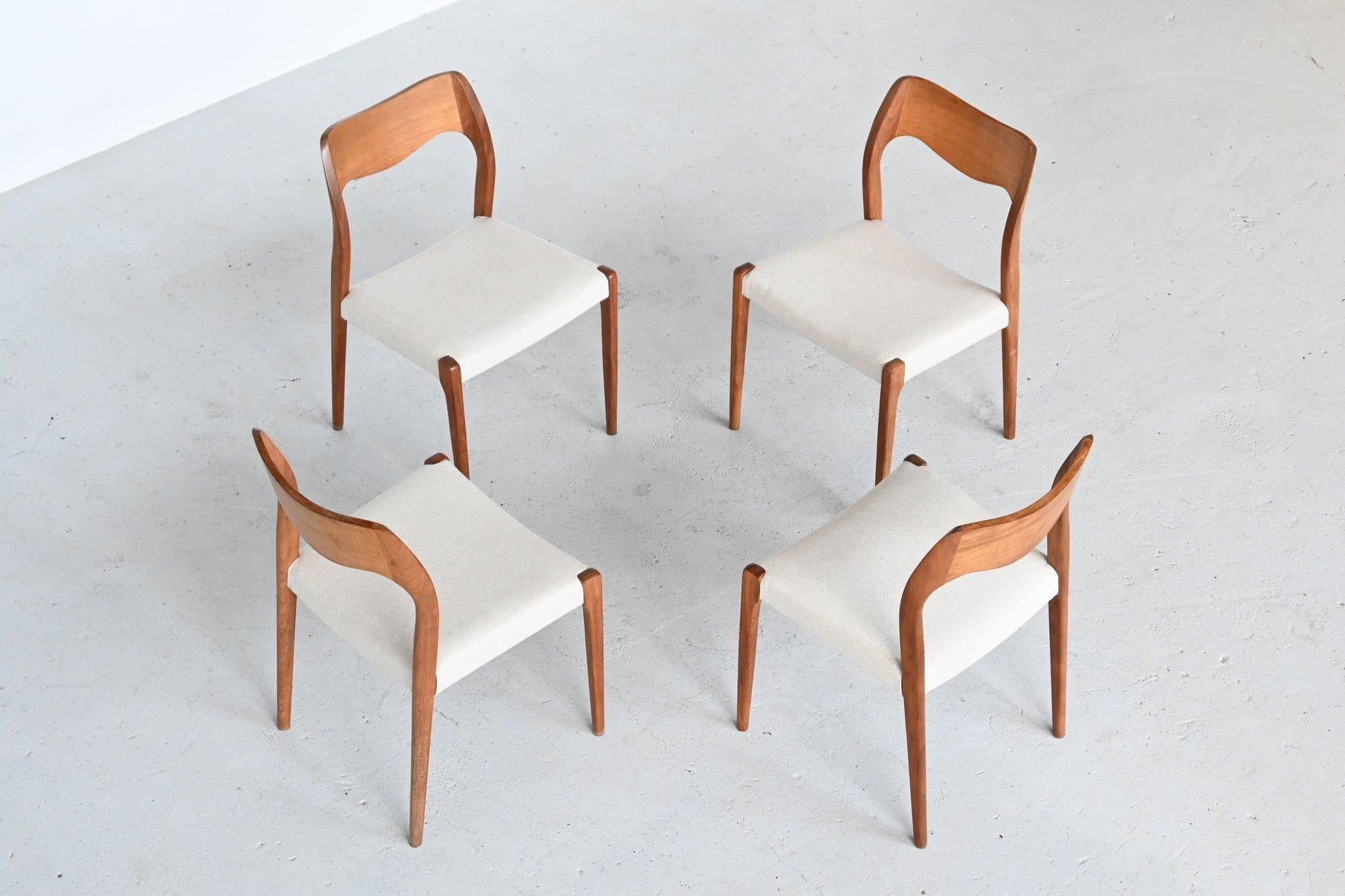 Danish Niels Otto Moller Model 71 Dining Chairs, Denmark, 1951