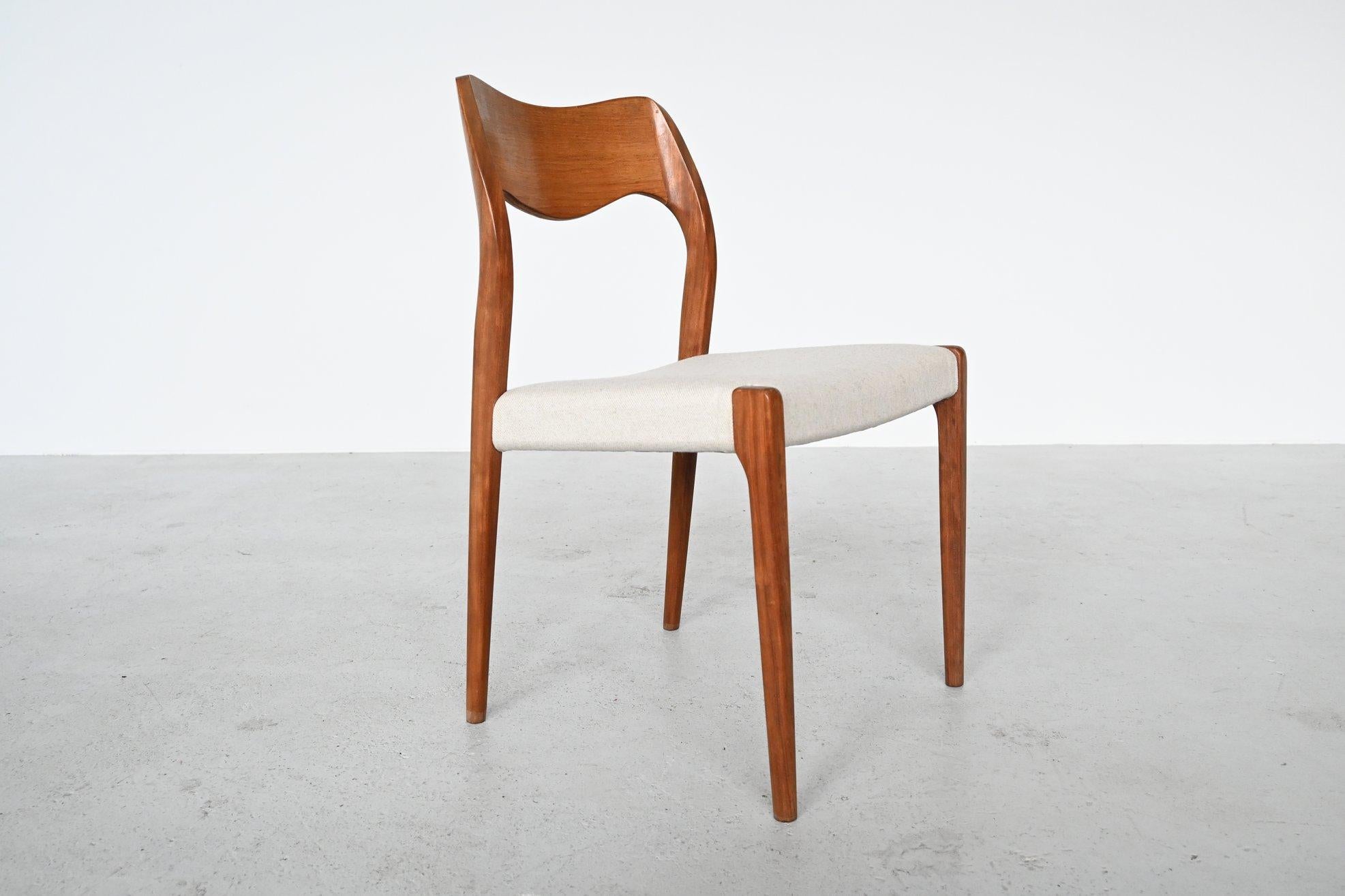 Mid-20th Century Niels Otto Moller Model 71 Dining Chairs, Denmark, 1951