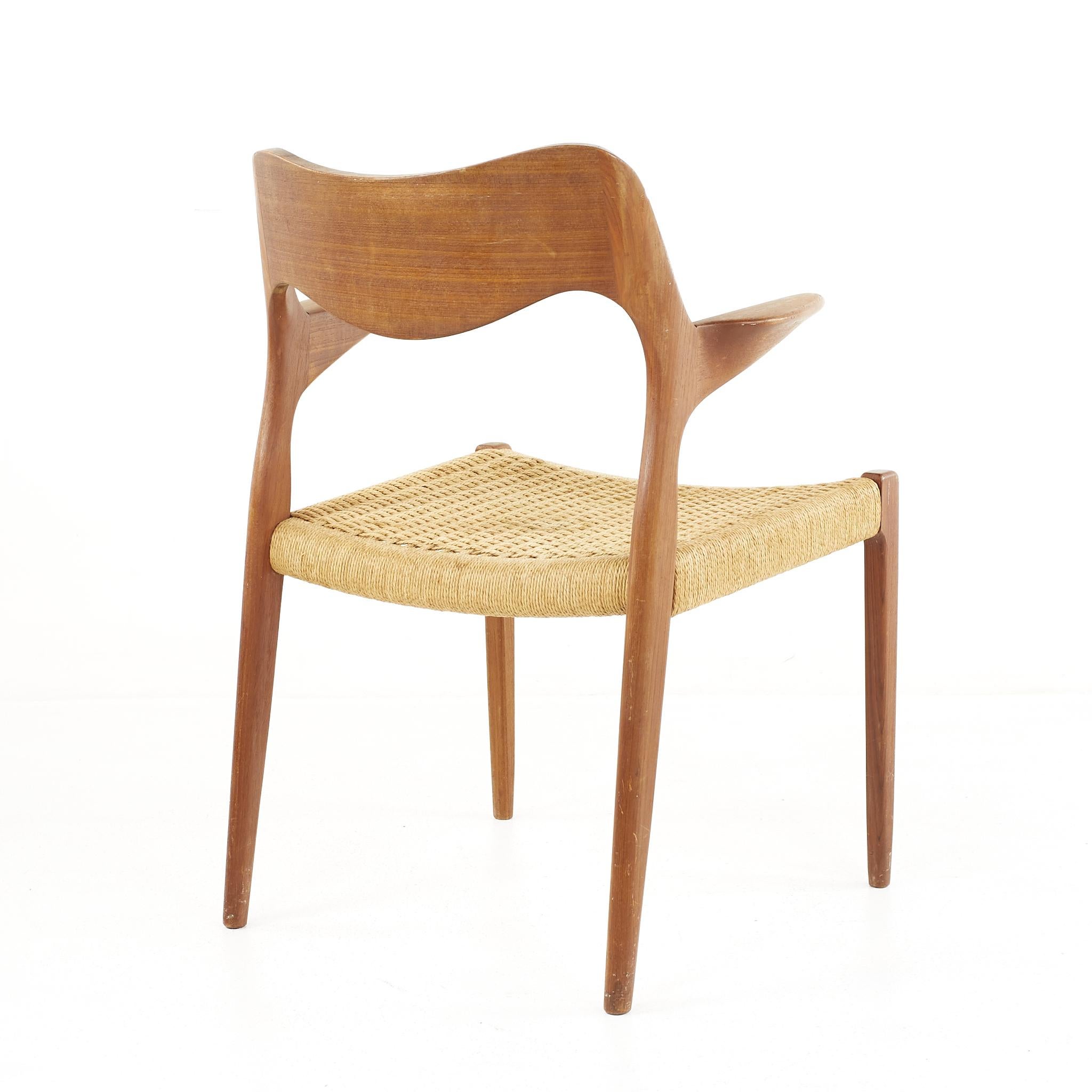 Papercord Niels Otto Moller Model 71 Teak and Paper Cord Armchairs, A Pair