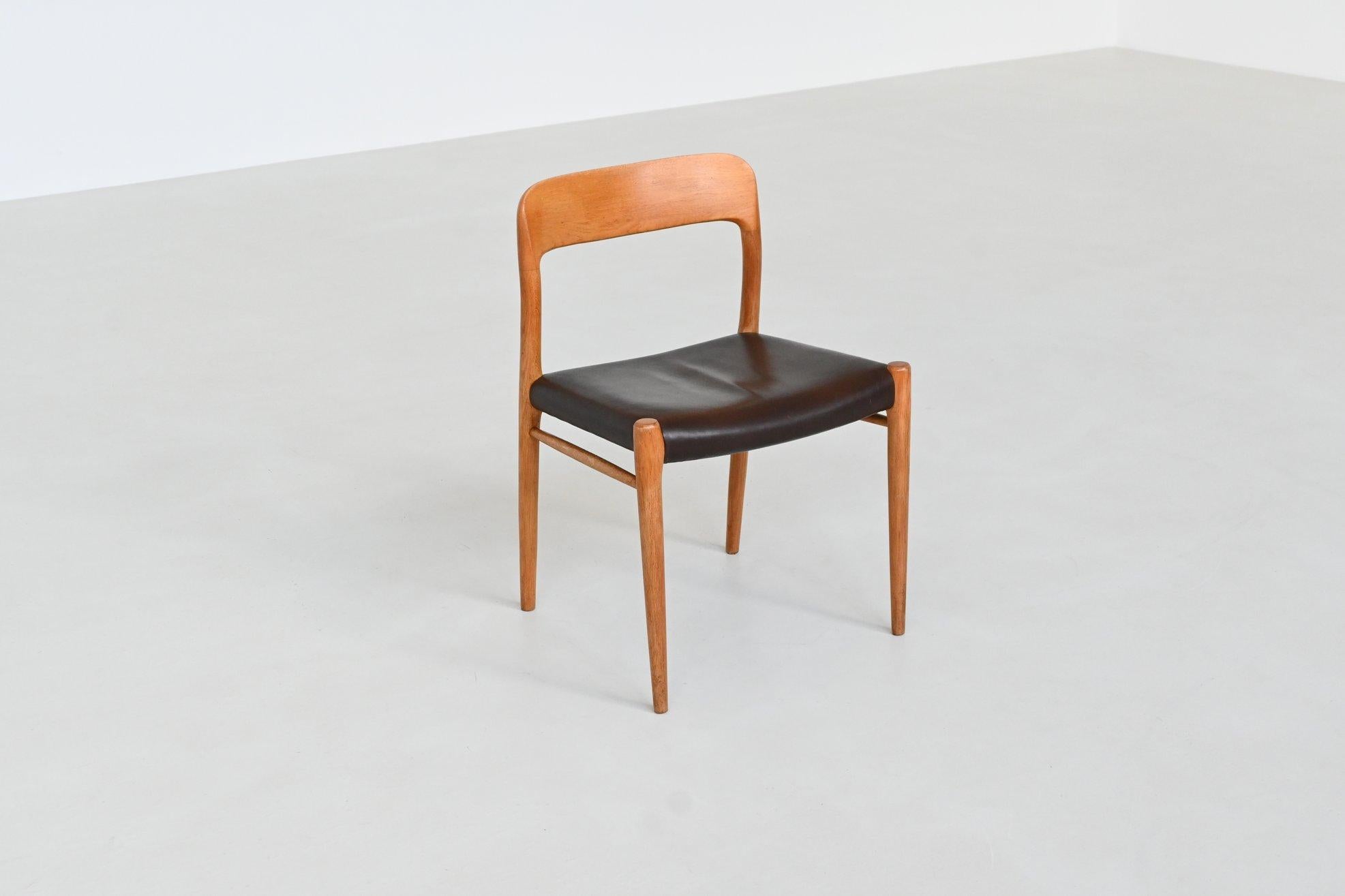 Niels Otto Moller model 75 dining chairs in oak Denmark 1954 7
