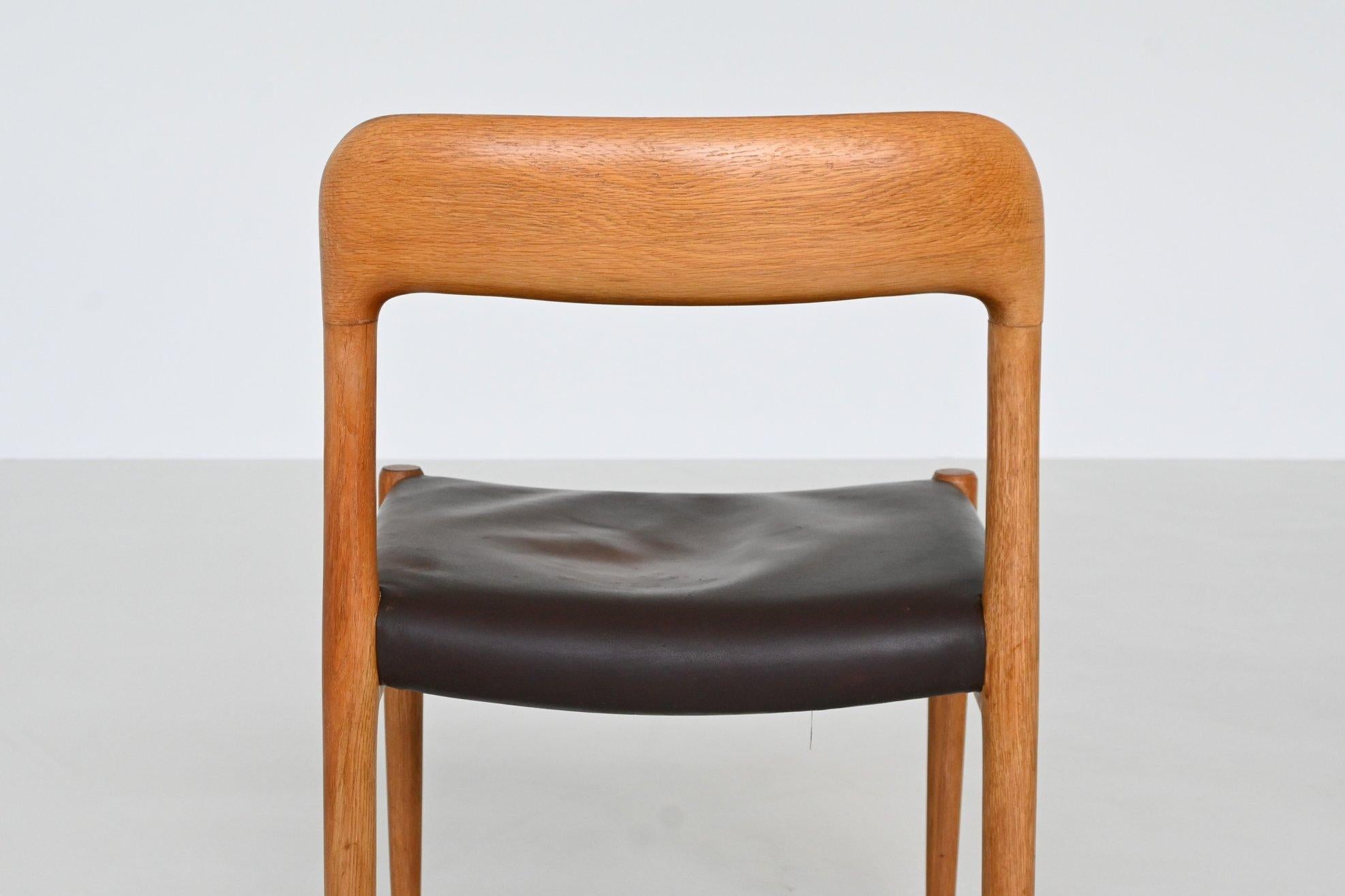 Niels Otto Moller model 75 dining chairs in oak Denmark 1954 9