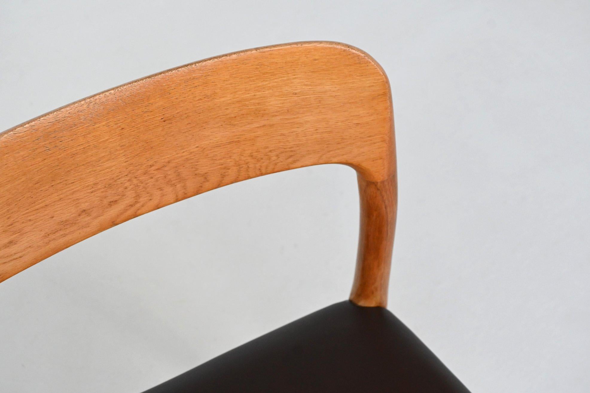 Niels Otto Moller model 75 dining chairs in oak Denmark 1954 11