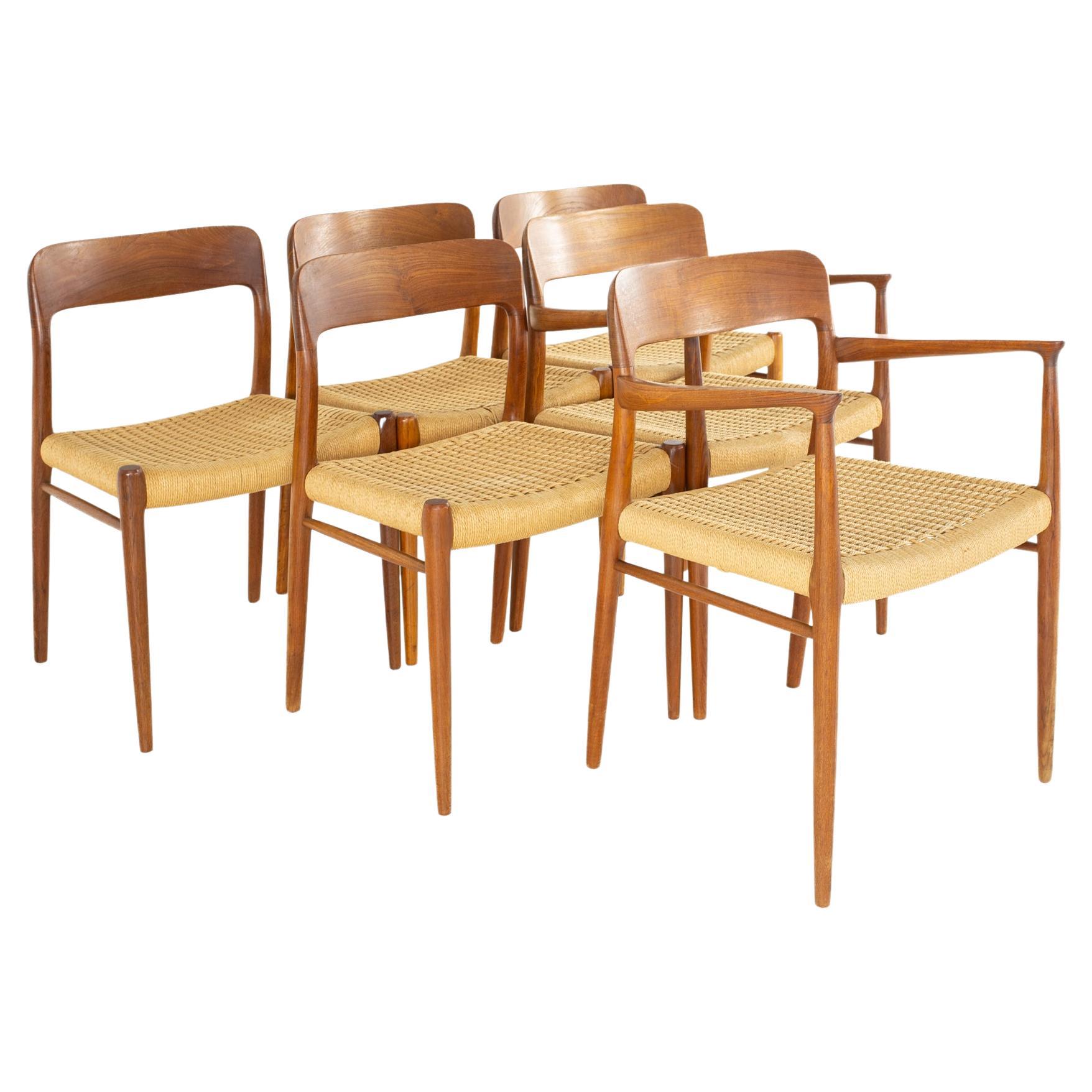 Dining Chairs Furniture Mid Century Danish Teak Roped Bentwood Dining ...