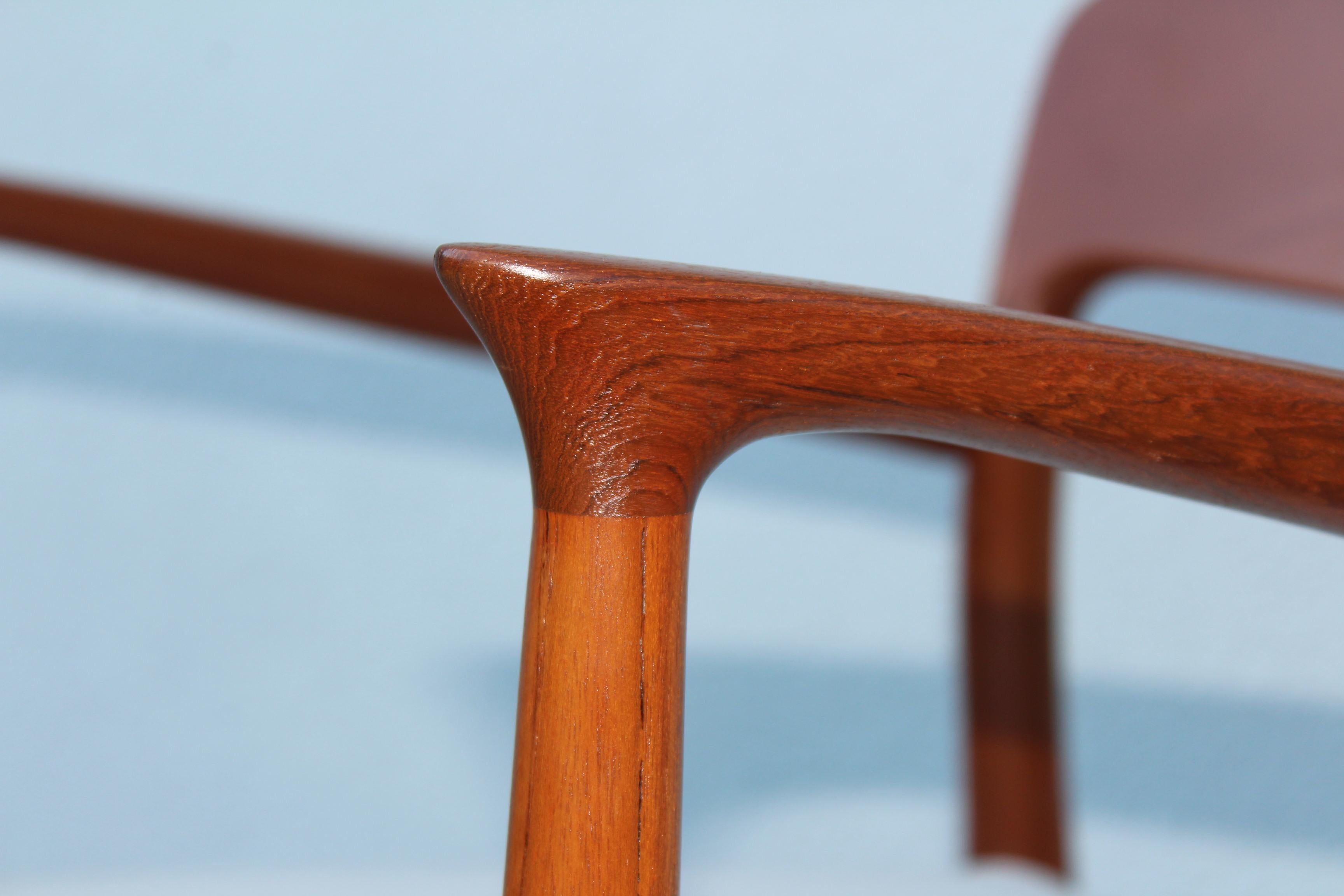 Niels Otto Moller Model 75 Teak and Leather Dining Chairs 10