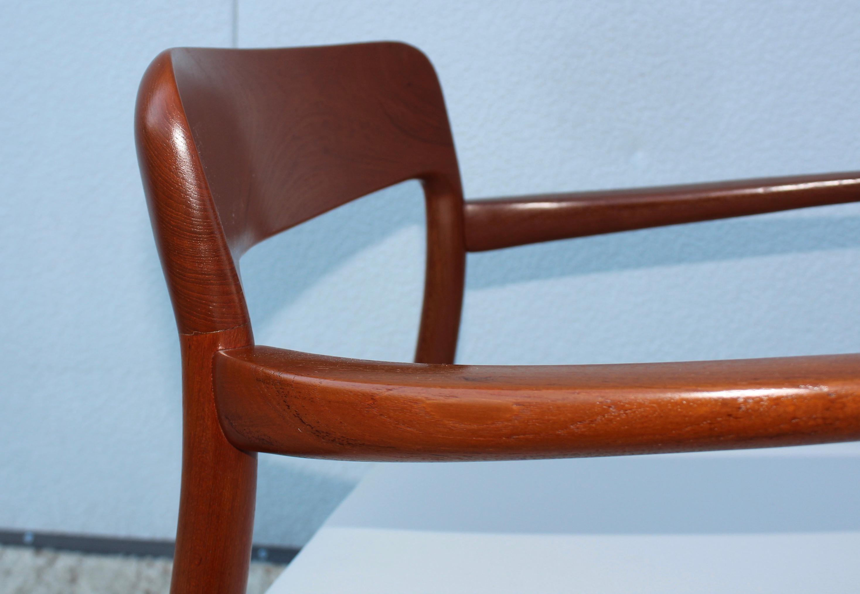 Niels Otto Moller Model 75 Teak and Leather Dining Chairs 11